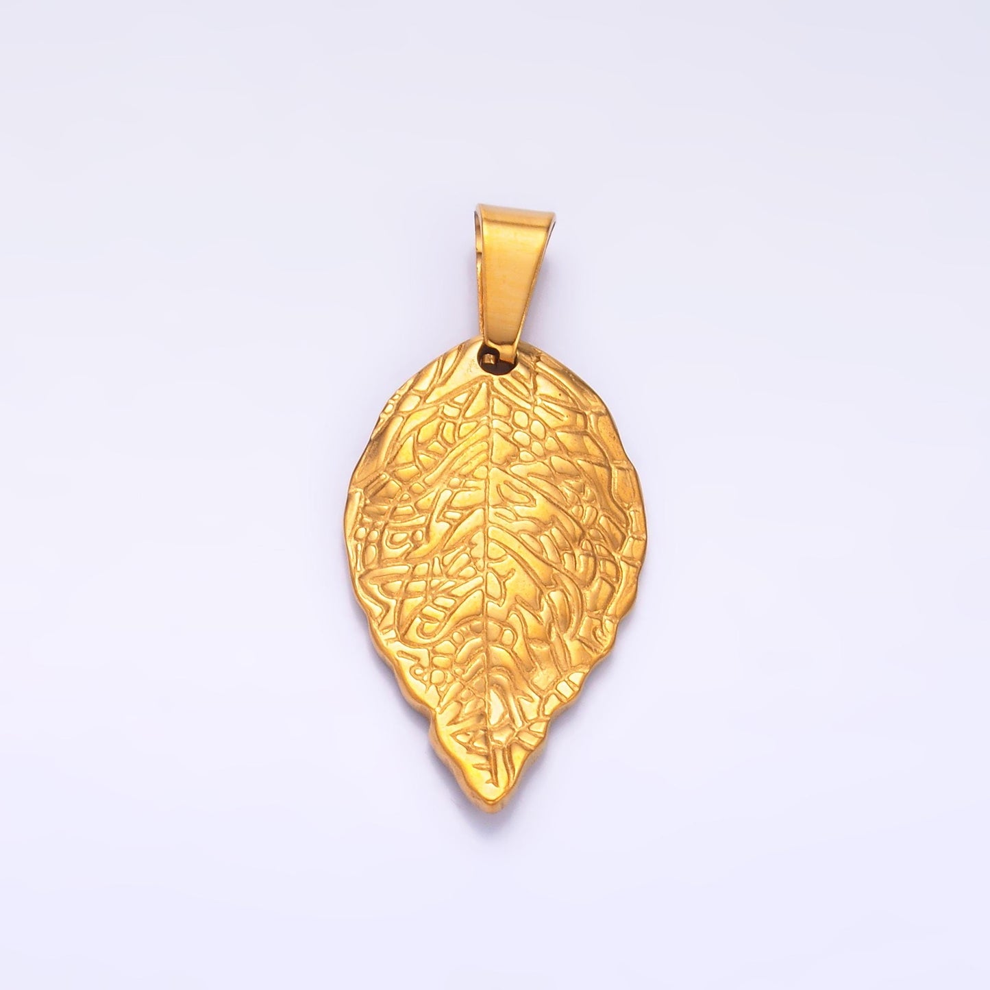 Gold Pvd Plating Stainless Steel Leaf Nature Charm P-1212