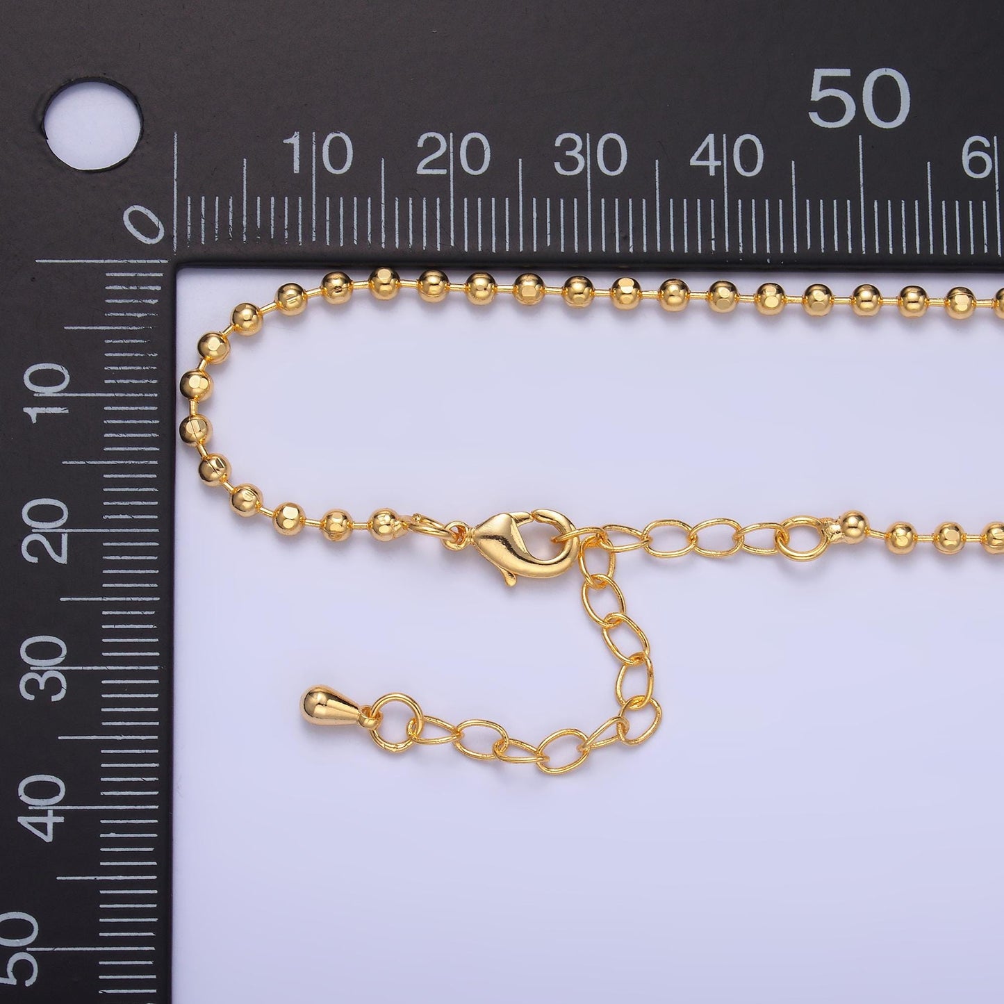 24k gold filled 2.3mm round bead 17.7 inch chain necklace in gold Ready to wear necklace for jewelry making supply WA-3044