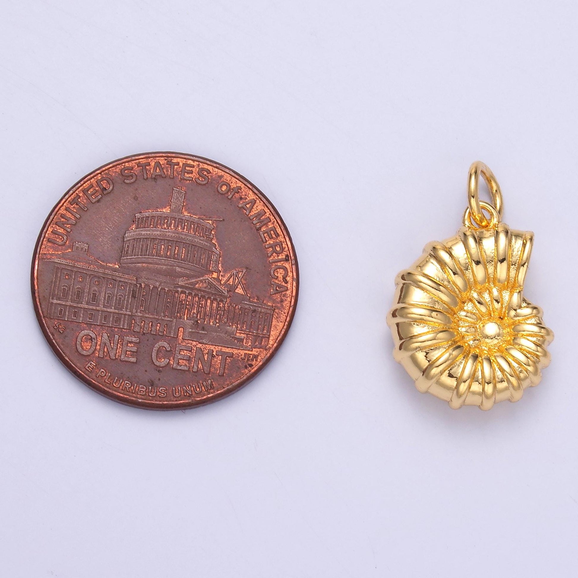 Dainty 24k Gold Filled amanite charms Ammonite Shell Dangle Charm Beach Under the Sea Jewelry Inspired N014