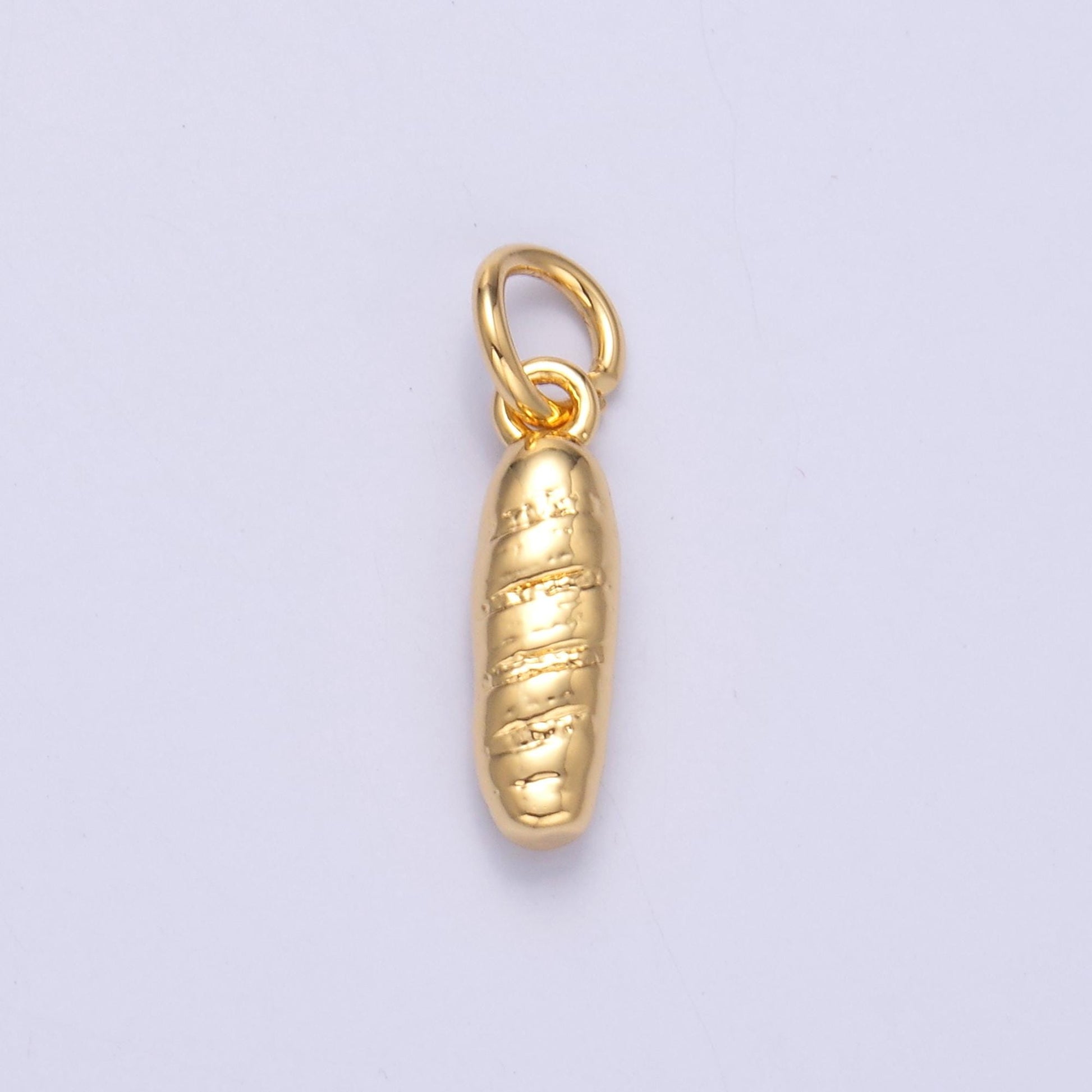 Small gold Baguette charm french Bread Charm lover pendant foodie mix charm for bracelet necklace earring component N017