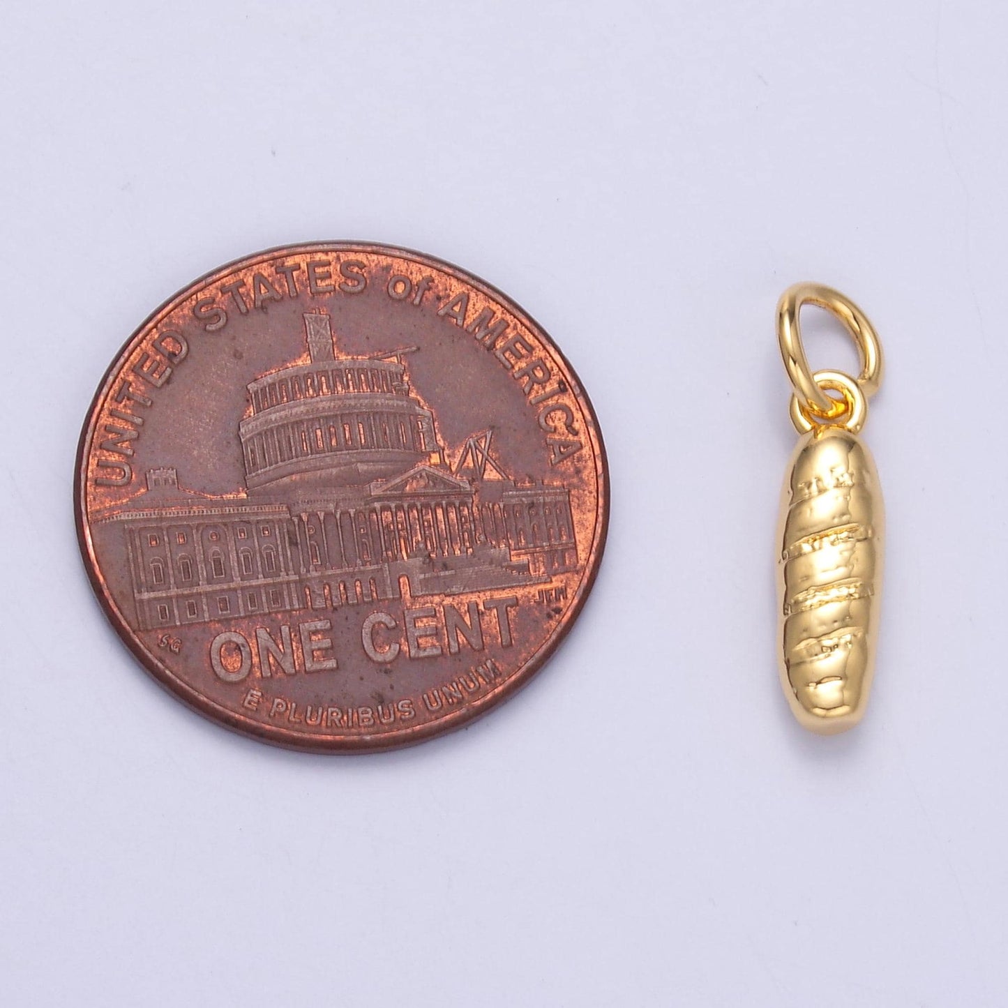 Small gold Baguette charm french Bread Charm lover pendant foodie mix charm for bracelet necklace earring component N017