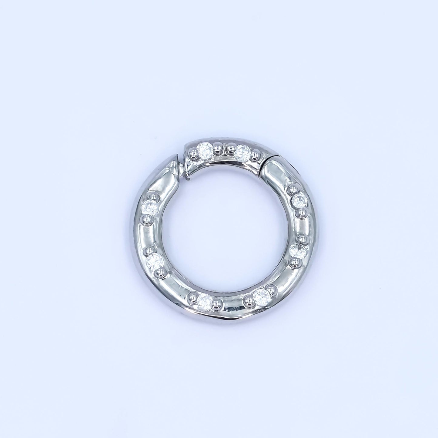 CZ Gold pull gate ring 24k gold filled 12, 14, 16 mm ring charm holder clasp | Z-1051