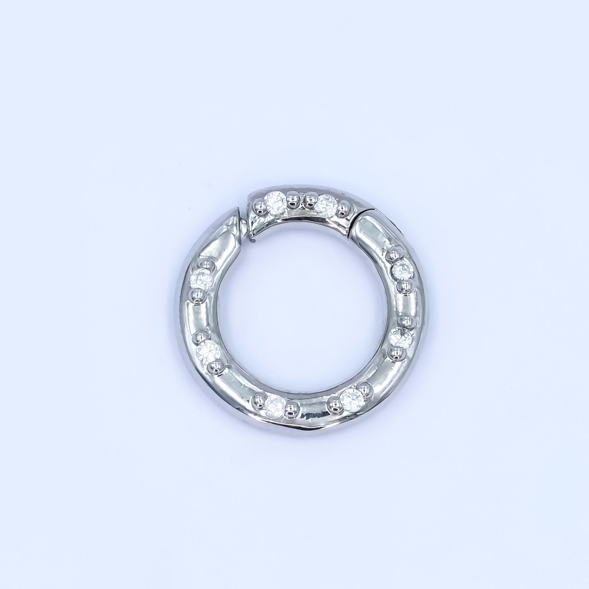 CZ Gold pull gate ring 24k gold filled 12, 14, 16 mm ring charm holder clasp | Z-1051