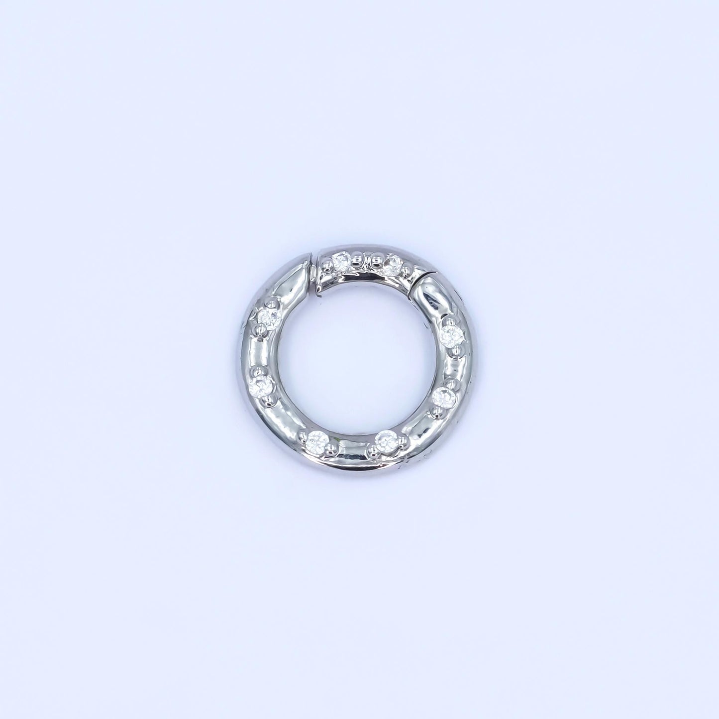 CZ Gold pull gate ring 24k gold filled 12, 14, 16 mm ring charm holder clasp | Z-1051