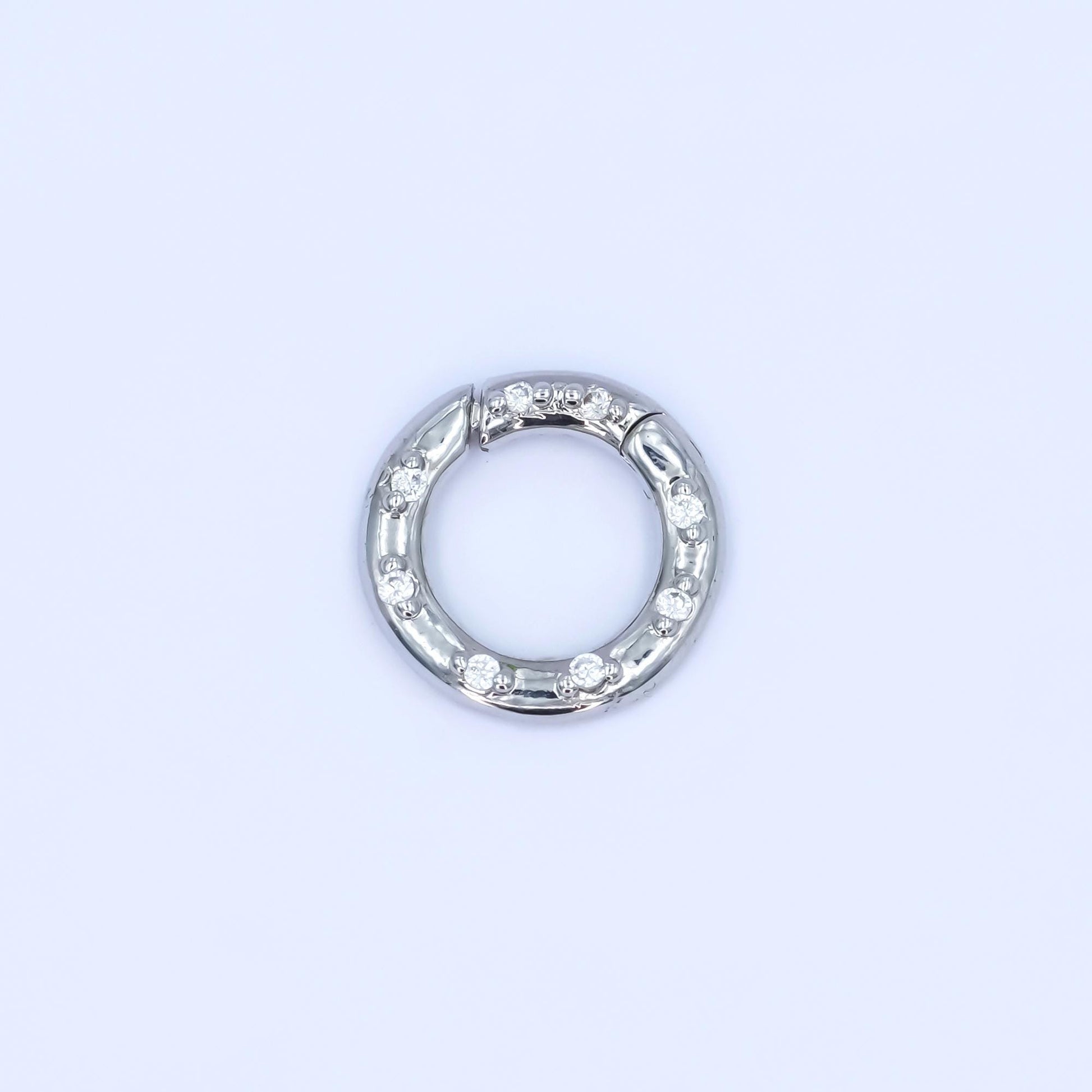 CZ Gold pull gate ring 24k gold filled 12, 14, 16 mm ring charm holder clasp | Z-1051