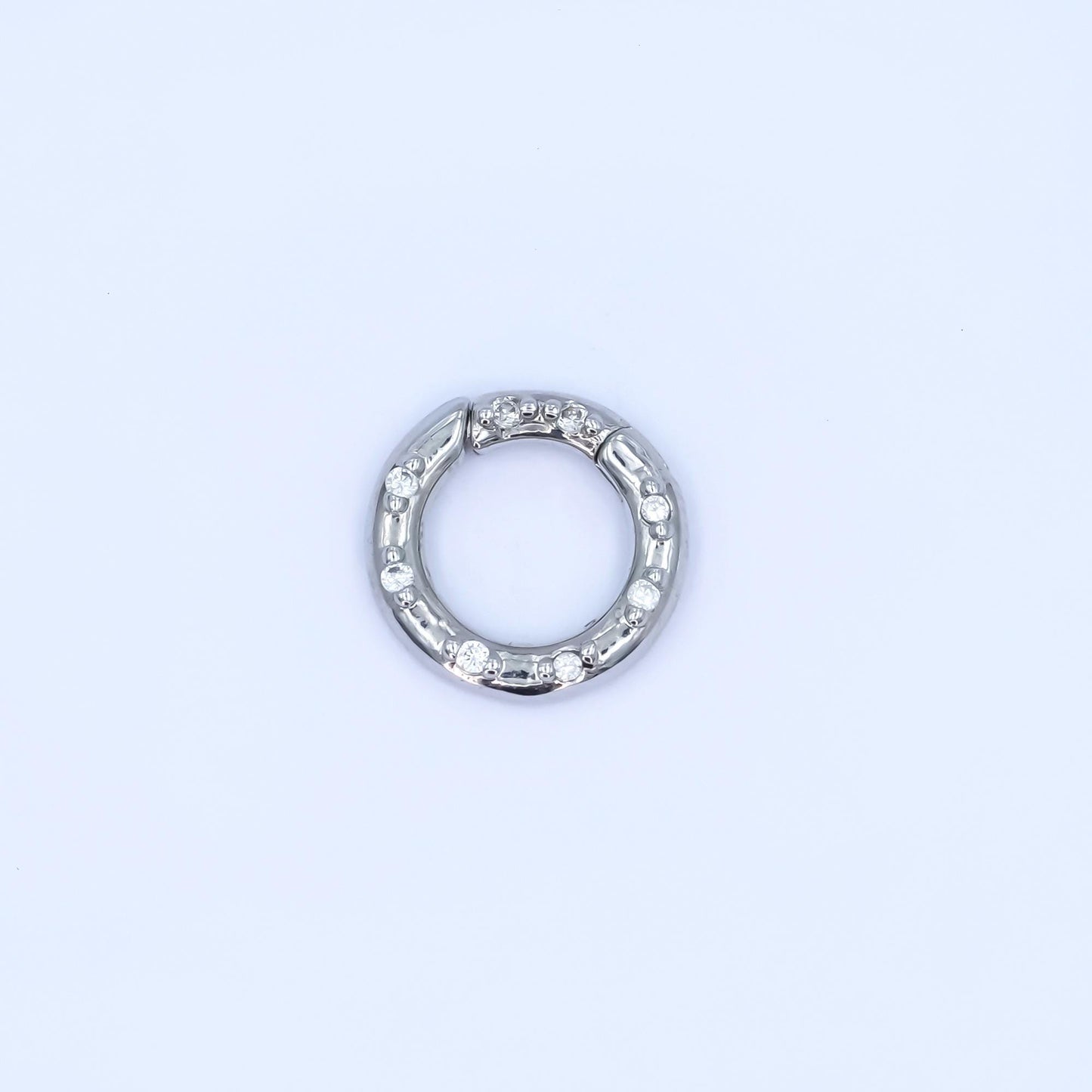 CZ Gold pull gate ring 24k gold filled 12, 14, 16 mm ring charm holder clasp | Z-1051
