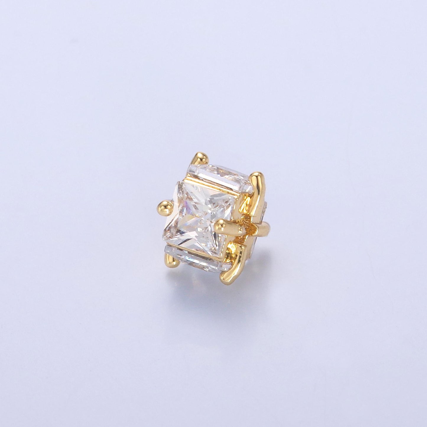 Mini Gold Filled Spacer beads for diy beaded bracelet Necklace jewelry charms Square CZ bead spacer bead size 6.5mm B-641