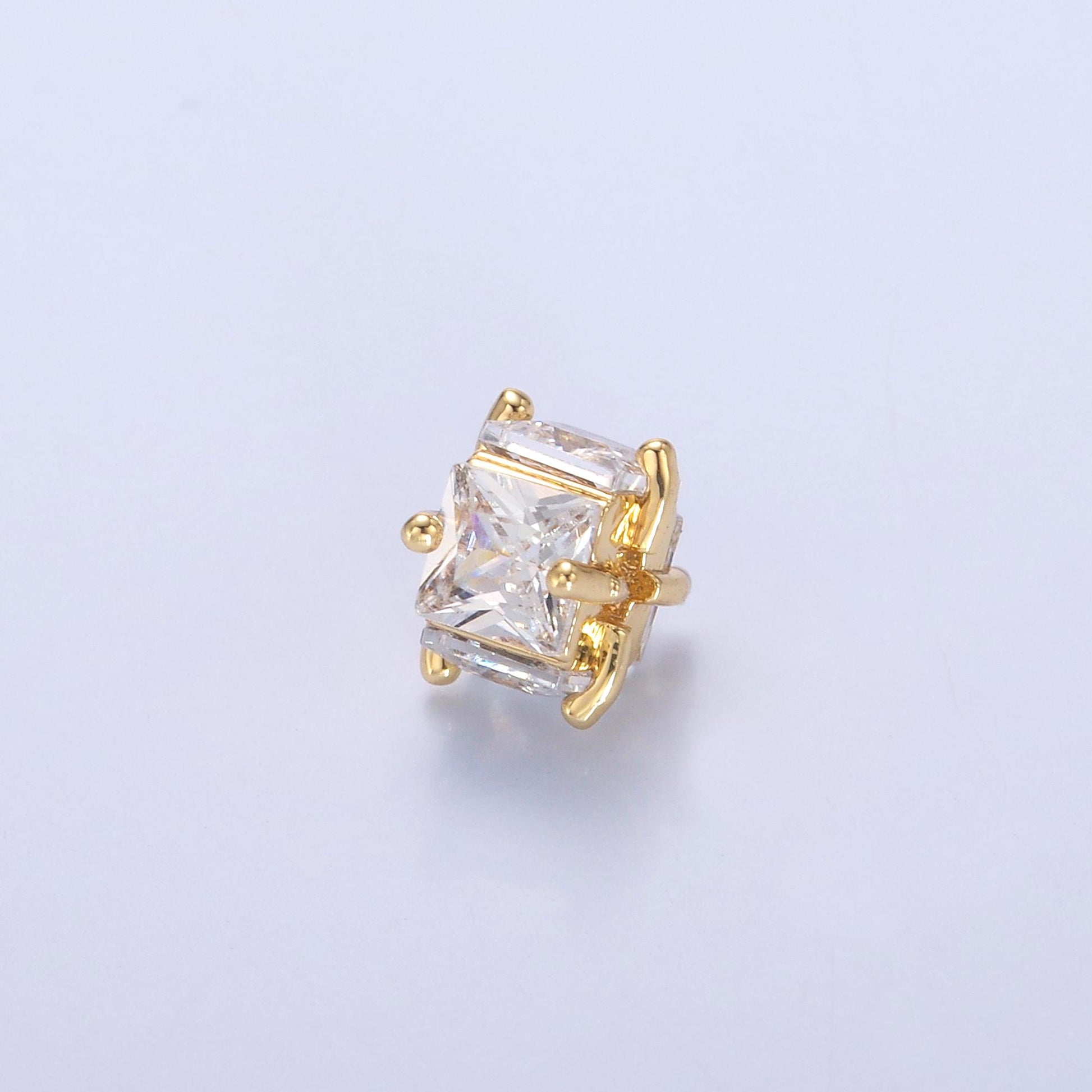 Mini Gold Filled Spacer beads for diy beaded bracelet Necklace jewelry charms Square CZ bead spacer bead size 6.5mm B-641