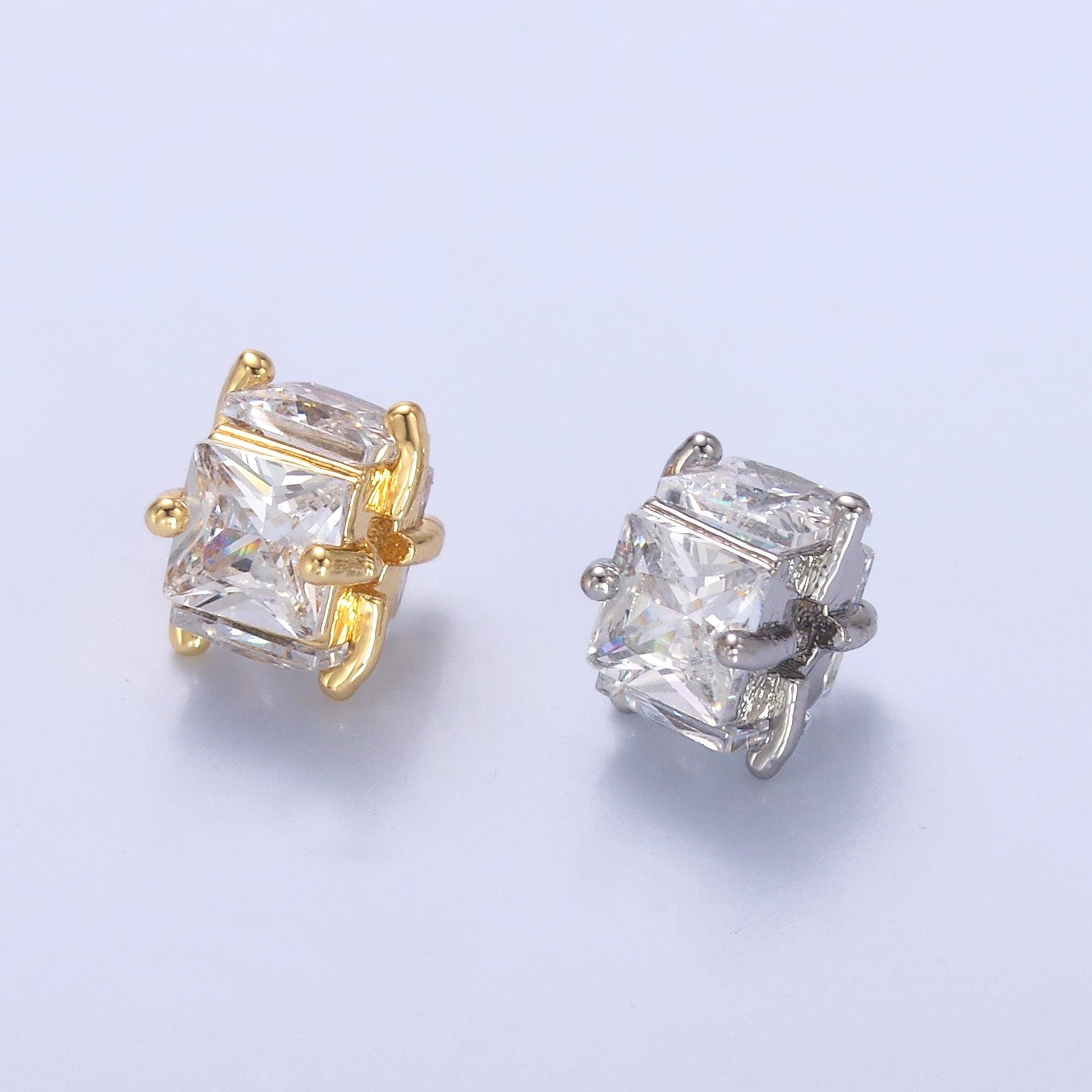 Mini Gold Filled Spacer beads for diy beaded bracelet Necklace jewelry charms Square CZ bead spacer bead size 6.5mm B-641