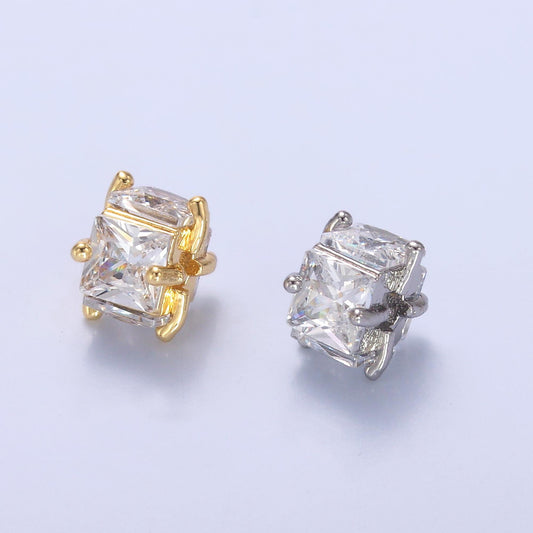 Mini Gold Filled Spacer beads for diy beaded bracelet Necklace jewelry charms Square CZ bead spacer bead size 6.5mm B-641