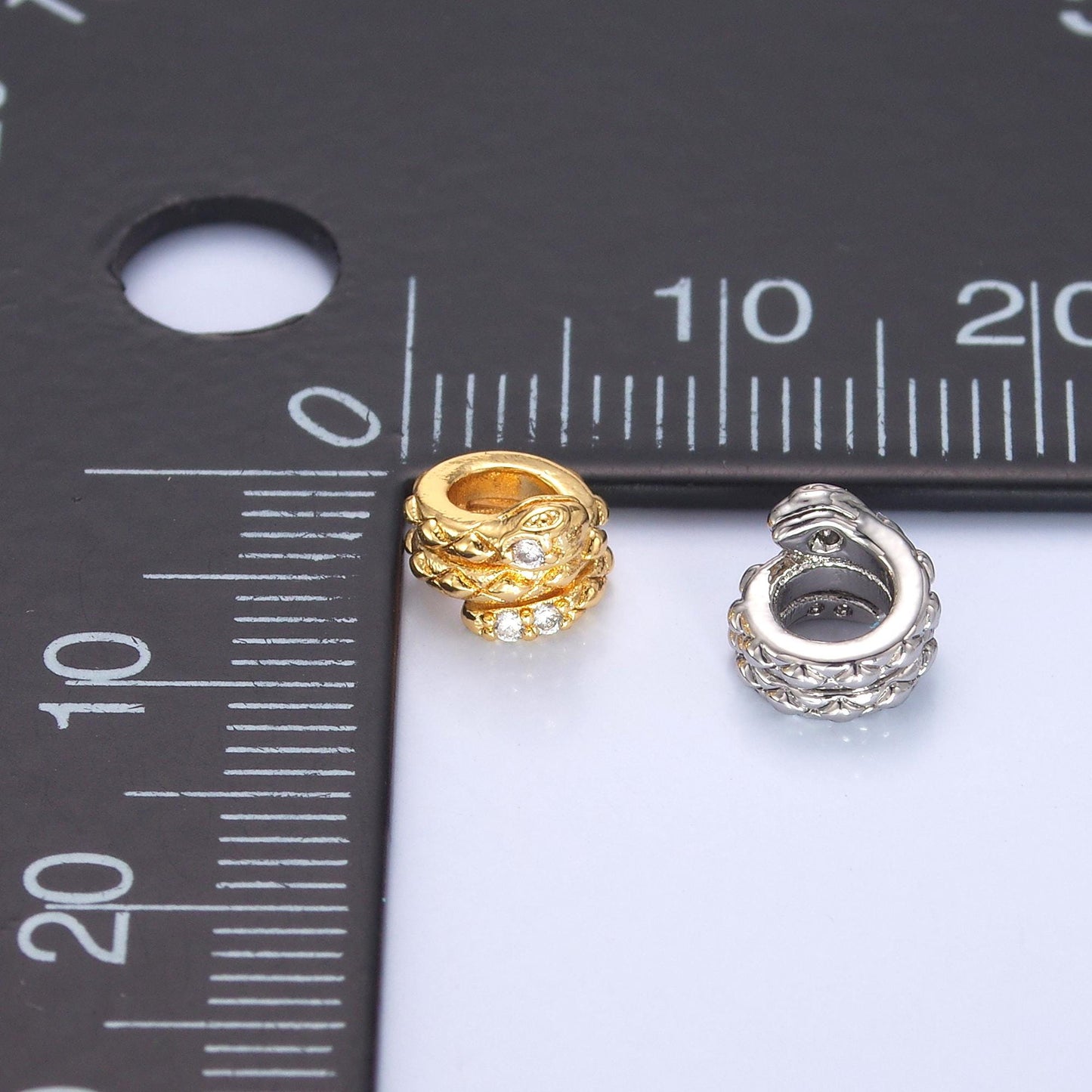 Mini 6.5mm Gold Filled Snake Spacer beads for diy beaded bracelet Necklace jewelry charms rondelle bead spacer bead size B-634
