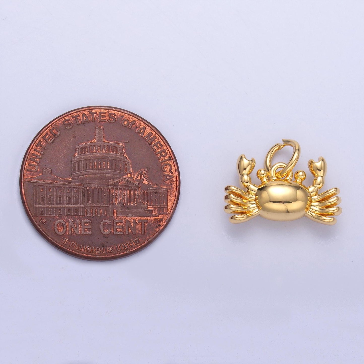 Mini Gold Crab Charm Silver King Crab Bracelet Charm Beach Ocean Underwater animal N-021