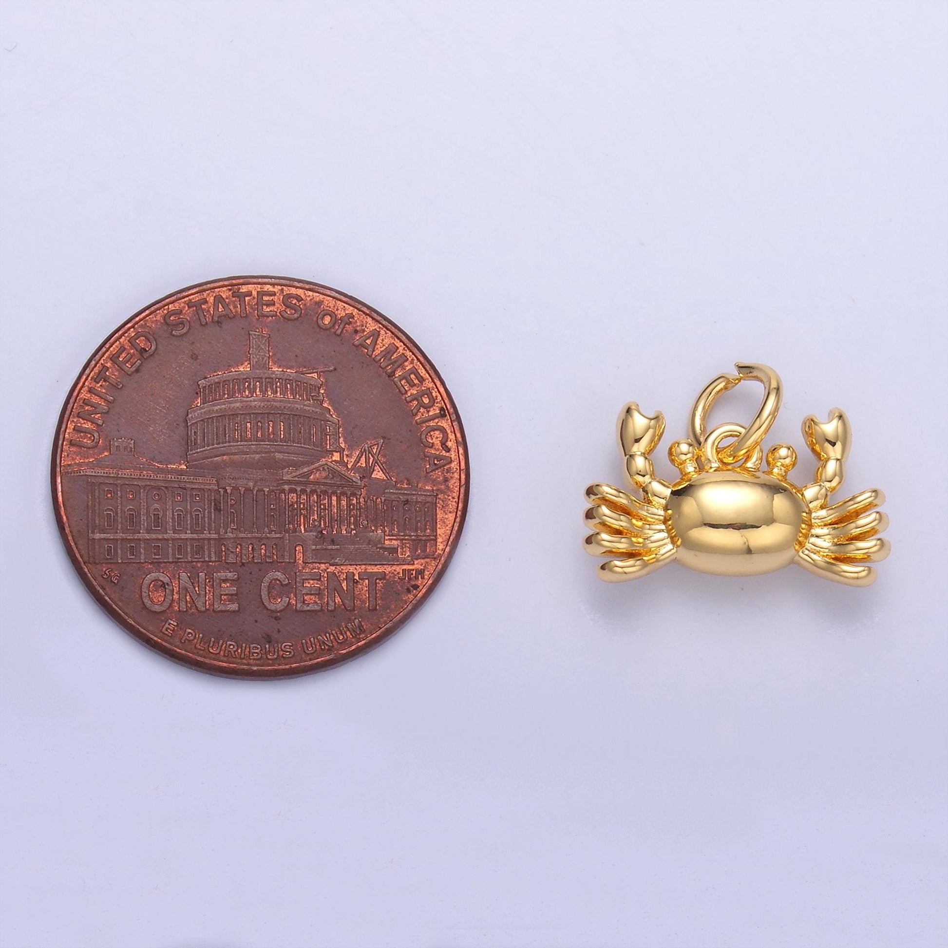 Mini Gold Crab Charm Silver King Crab Bracelet Charm Beach Ocean Underwater animal N-021