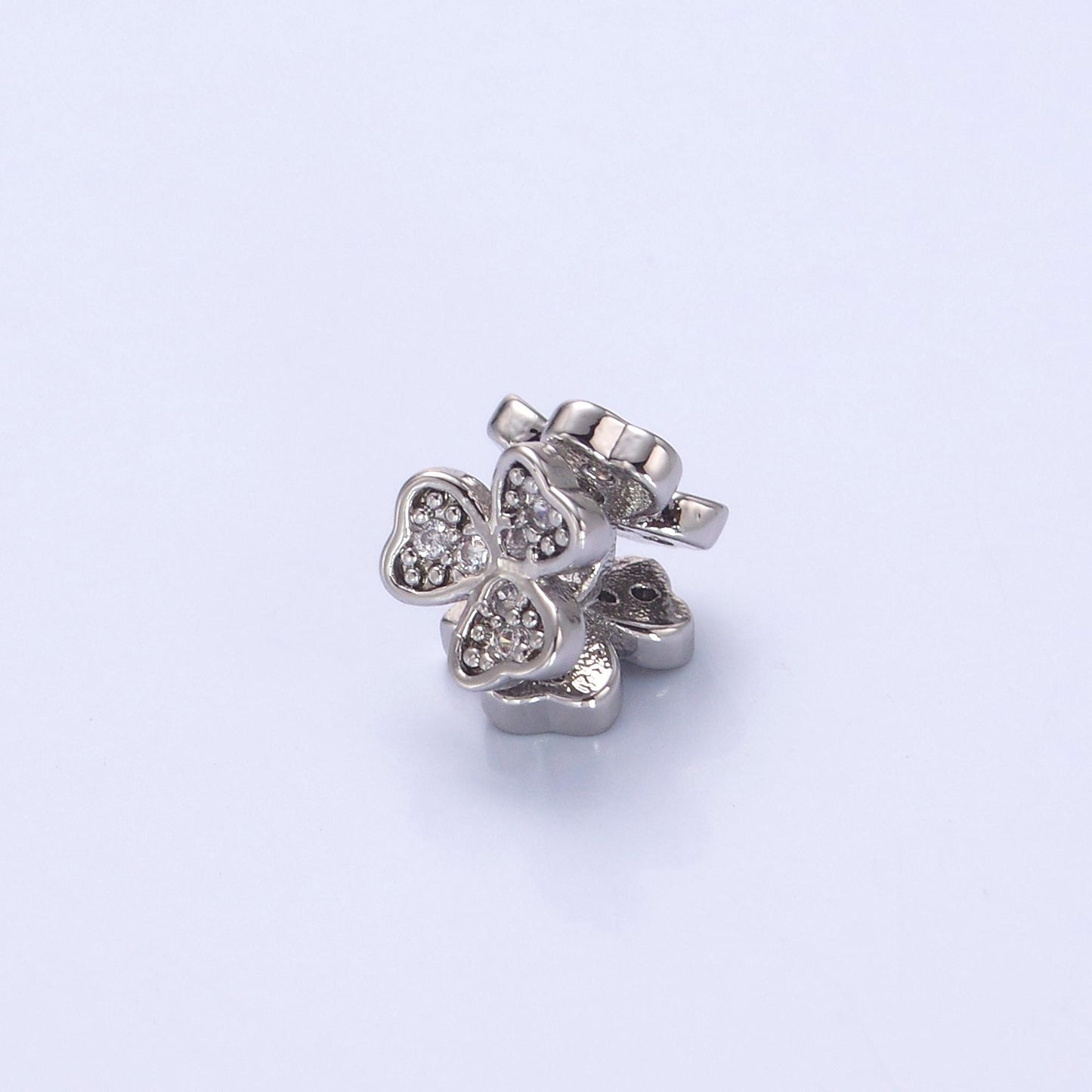 Mini Gold Clover Bead Spacer 24k gold filled bead spacer in gold or Silver b-647