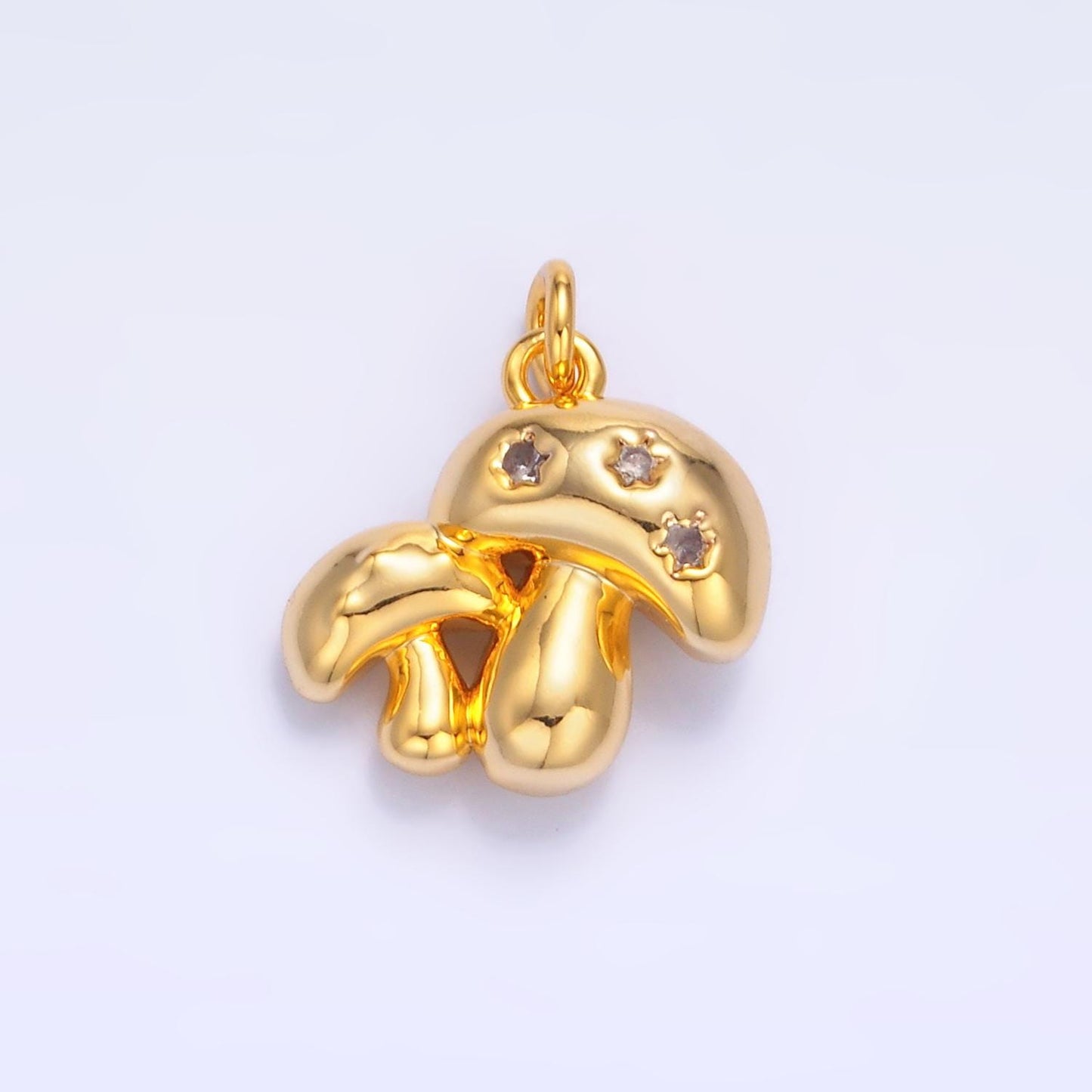 Tiny Double Gold Mushroom Charms 24K Gold Filled Shroomie Pendant Charm Bracelet Necklace for DIY Jewelry Making Supply W884