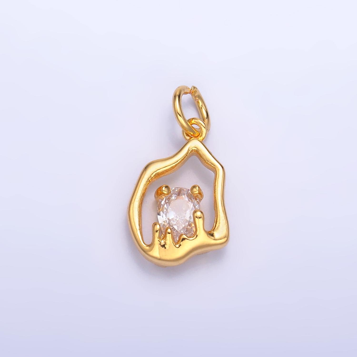Gold Molten Charm 24K Gold Filled Geometric Pendant Bracelet Necklace for DIY Jewelry Making Supply W889