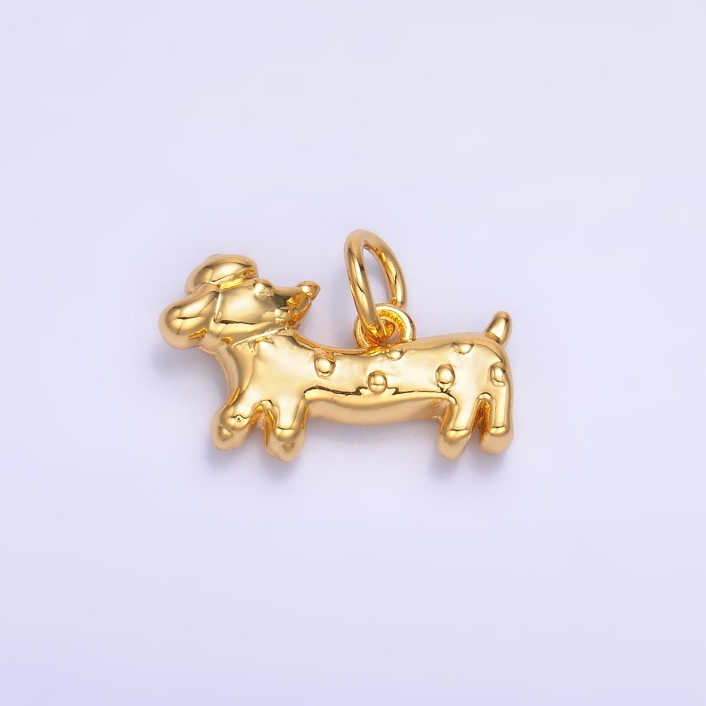 24k gold filled wiener dog dachshund charm 9.6x15mm charm silver bracelet necklace pendant animal charms W876