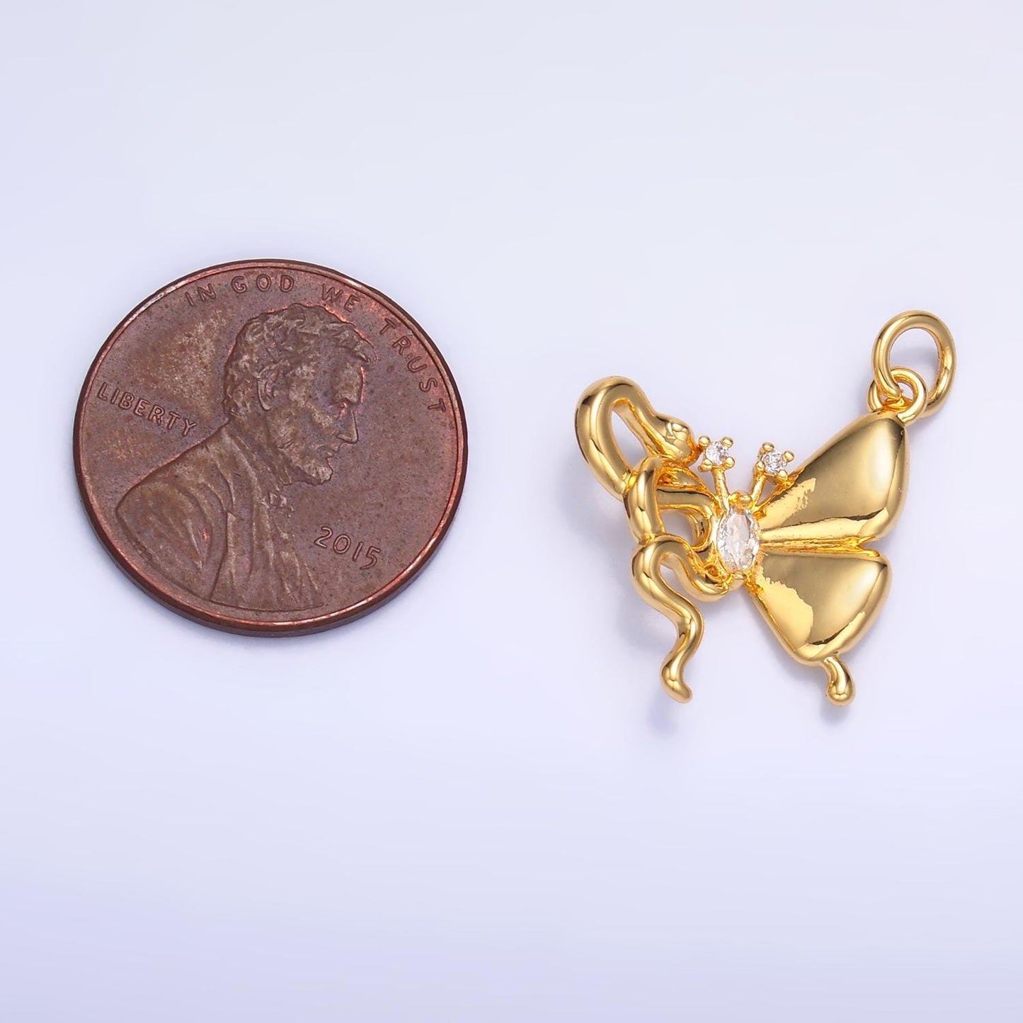 Gold Butterfly Charm 24K Gold Filled Mariposa Pendant Bracelet Necklace for DIY Jewelry Making Supply M176