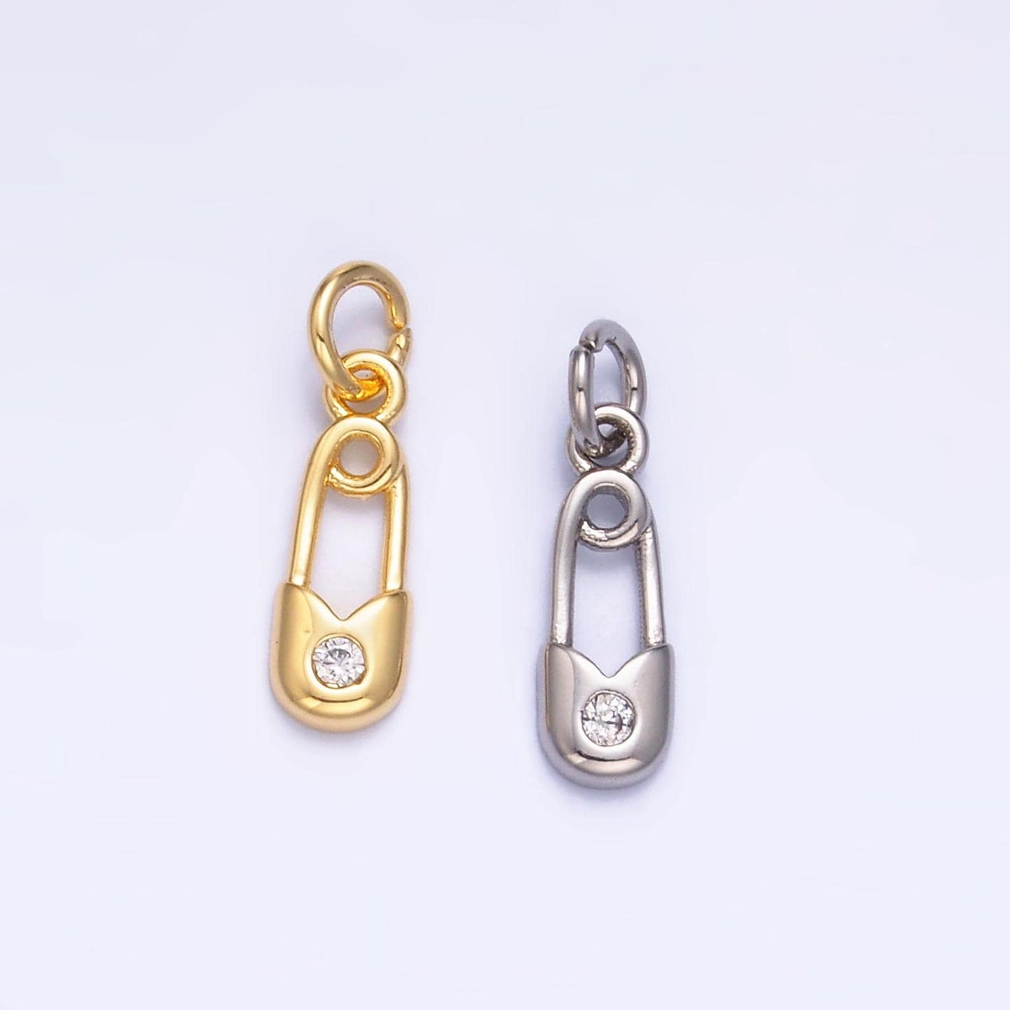 Gold Safety Pin Charm 24K Gold Filled Pin Pendant Bracelet Necklace for DIY Jewelry Making Supply W882