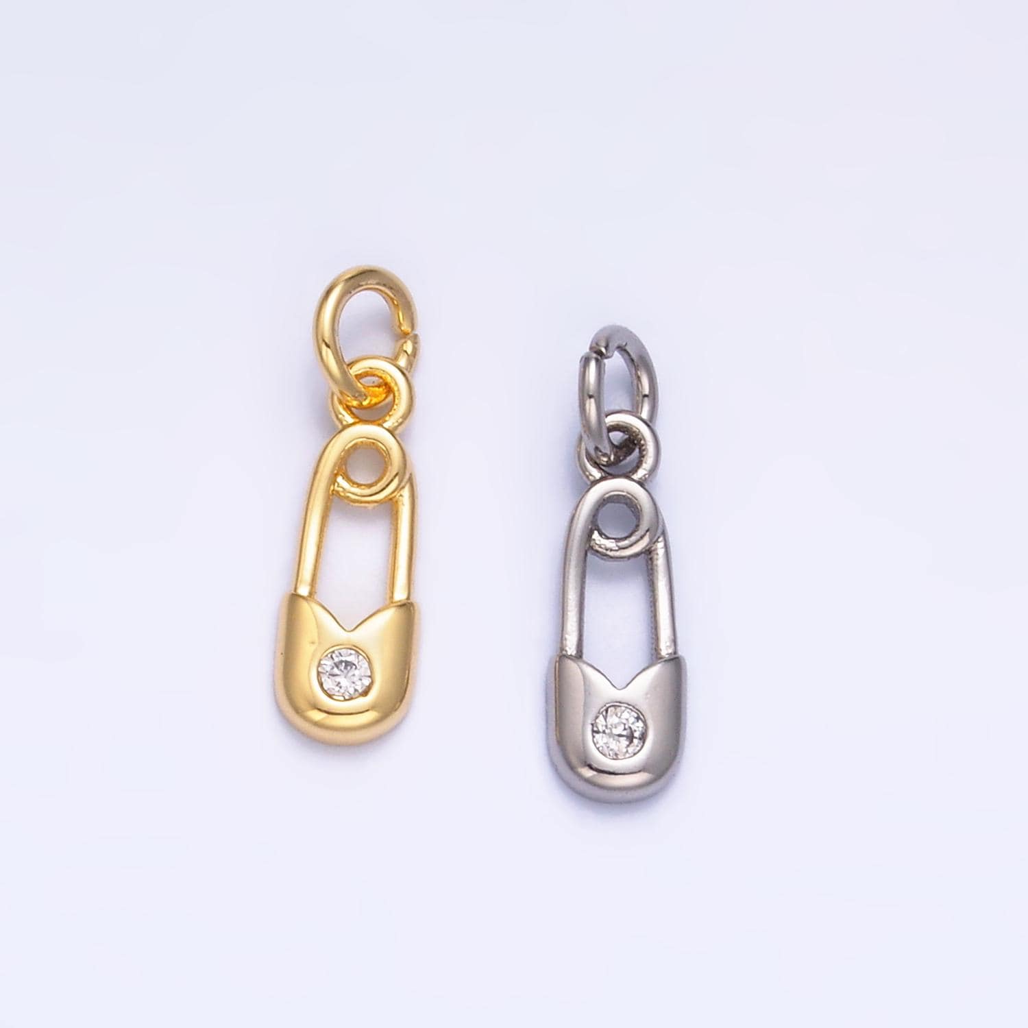 Gold Safety Pin Charm 24K Gold Filled Pin Pendant Bracelet Necklace for DIY Jewelry Making Supply W882