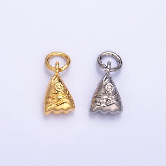 Silver Fish Charm 24K Gold Filled Fish Head Pendant Fisherman Bracelet Necklace for DIY Jewelry Making Supply W875