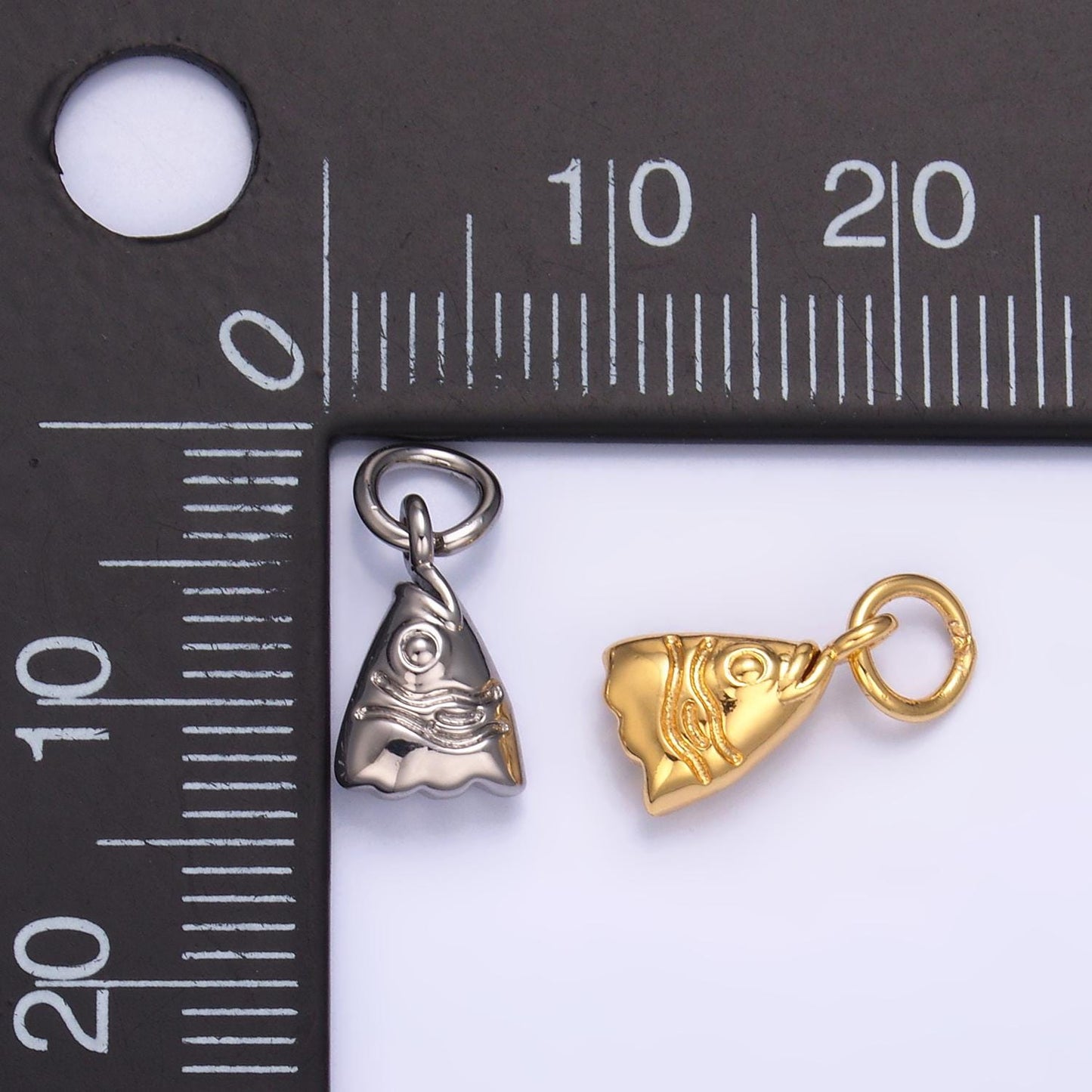 Silver Fish Charm 24K Gold Filled Fish Head Pendant Fisherman Bracelet Necklace for DIY Jewelry Making Supply W875