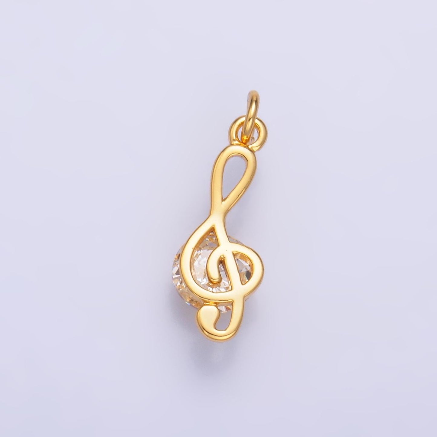 Silver Music Note Charm 24K Gold Filled G Clef Pendant Bracelet Necklace for DIY Jewelry Making Supply W890