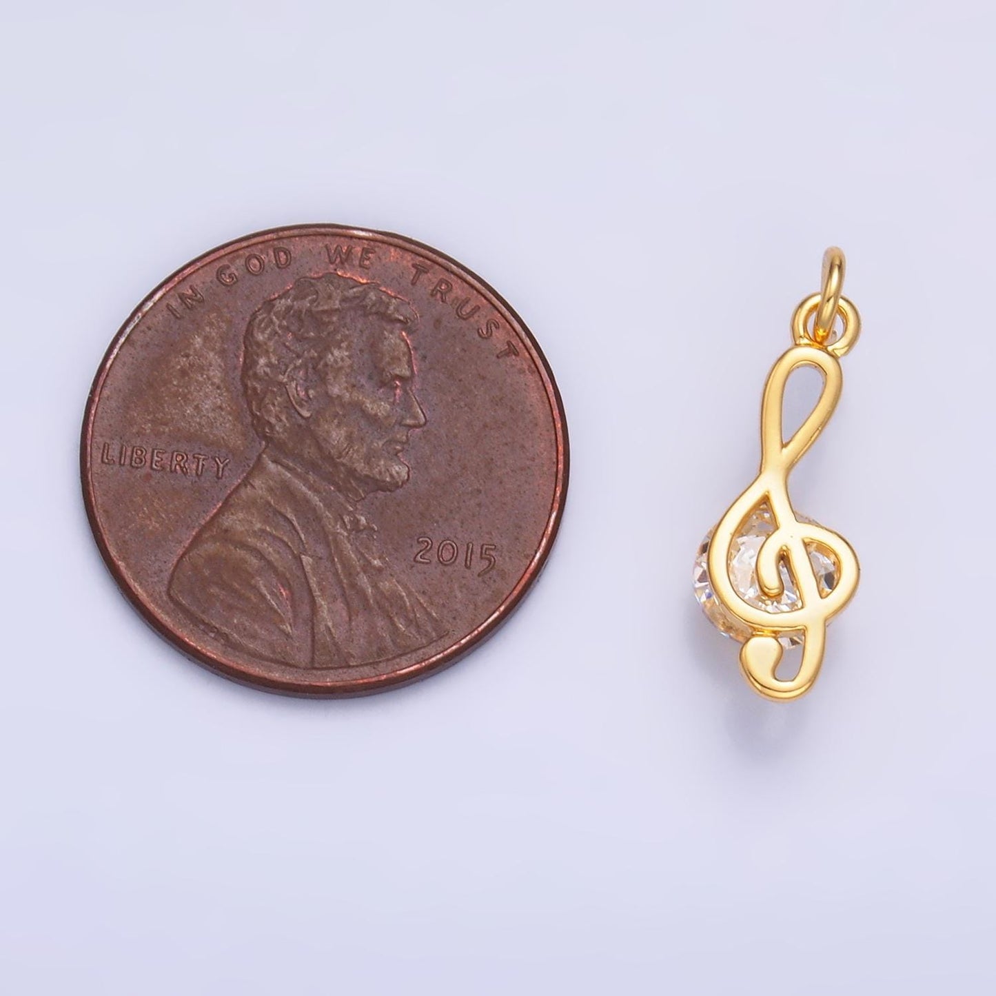 Silver Music Note Charm 24K Gold Filled G Clef Pendant Bracelet Necklace for DIY Jewelry Making Supply W890