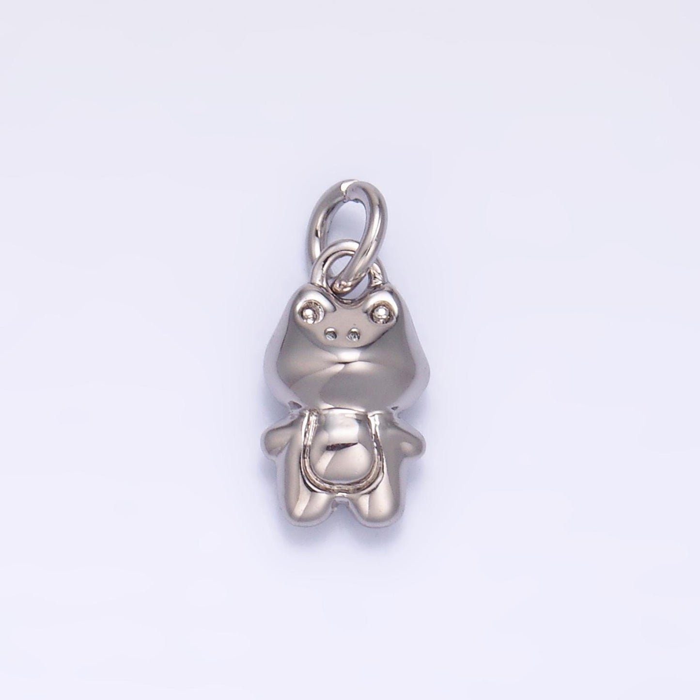 Silver Frog Charm 24K Gold Filled Forggy Pendant Animal Bracelet Necklace for DIY Jewelry Making Supply W-873