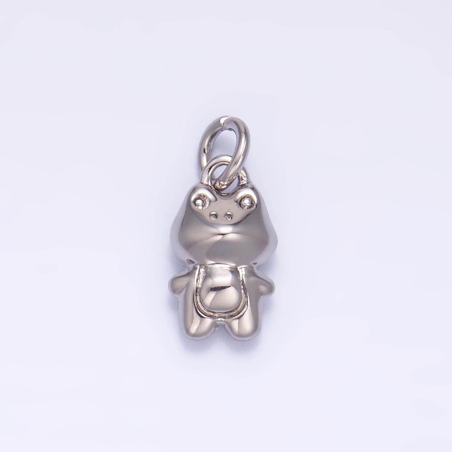 Silver Frog Charm 24K Gold Filled Forggy Pendant Animal Bracelet Necklace for DIY Jewelry Making Supply W-873