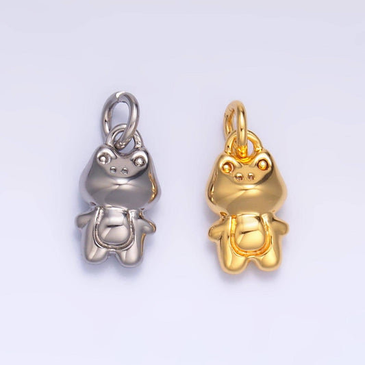 Silver Frog Charm 24K Gold Filled Forggy Pendant Animal Bracelet Necklace for DIY Jewelry Making Supply W-873