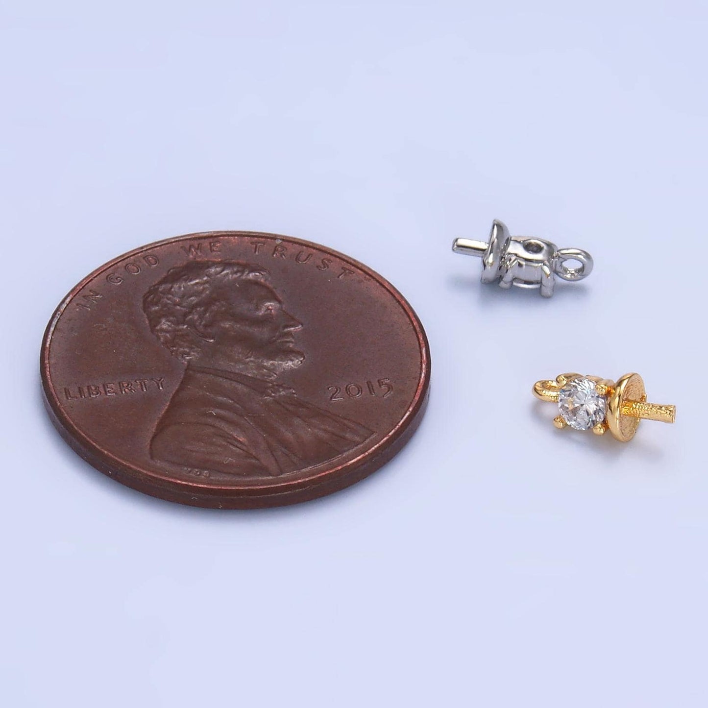 18k gold filled plain peg bail hold for half drill pearl and bead bail charm jewelry findings supplies Z1060