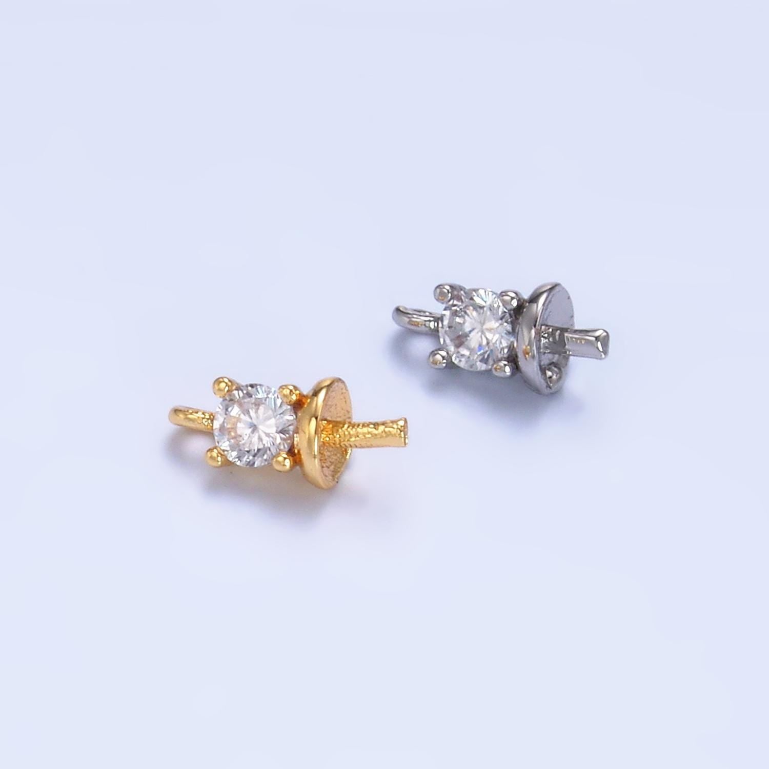 18k gold filled plain peg bail hold for half drill pearl and bead bail charm jewelry findings supplies Z1060