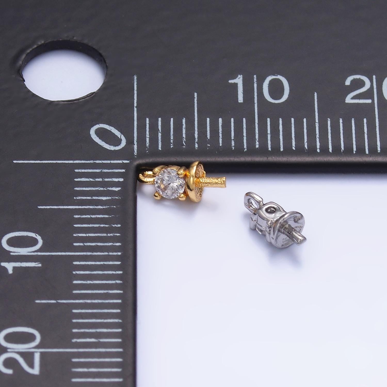 18k gold filled plain peg bail hold for half drill pearl and bead bail charm jewelry findings supplies Z1060