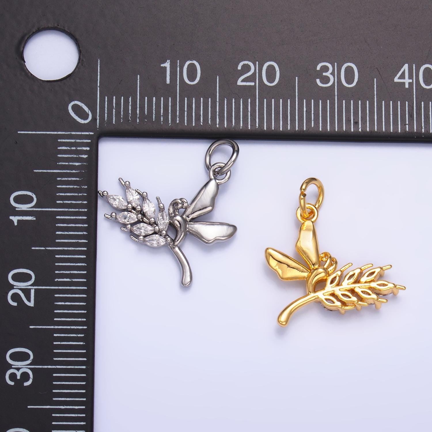 Silver Butterfly Charm 24K Gold Filled Insect Pendant Animal Bracelet Necklace for DIY Jewelry Making Supply W885