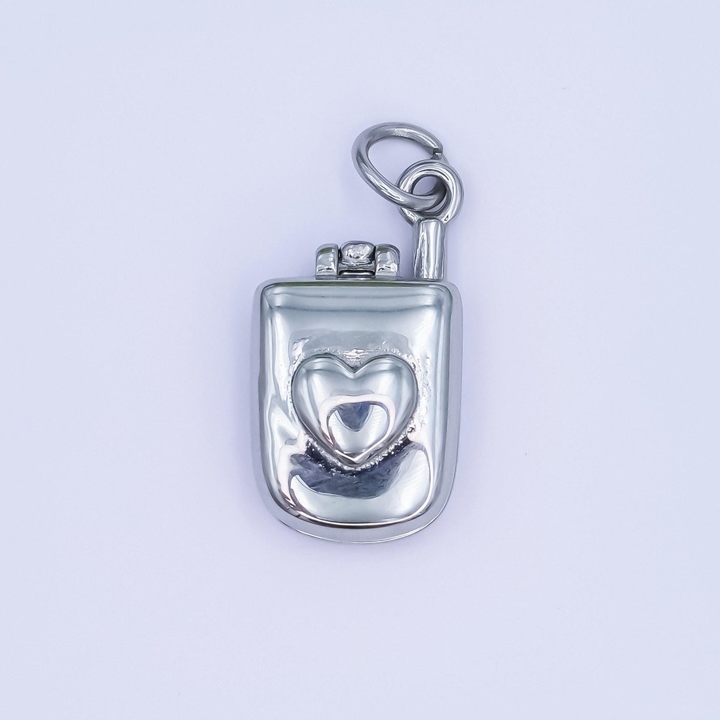 Mini PVD Gold Stainless Steel Flip Phone Charm Retro Jewelry Making Supply | P-726