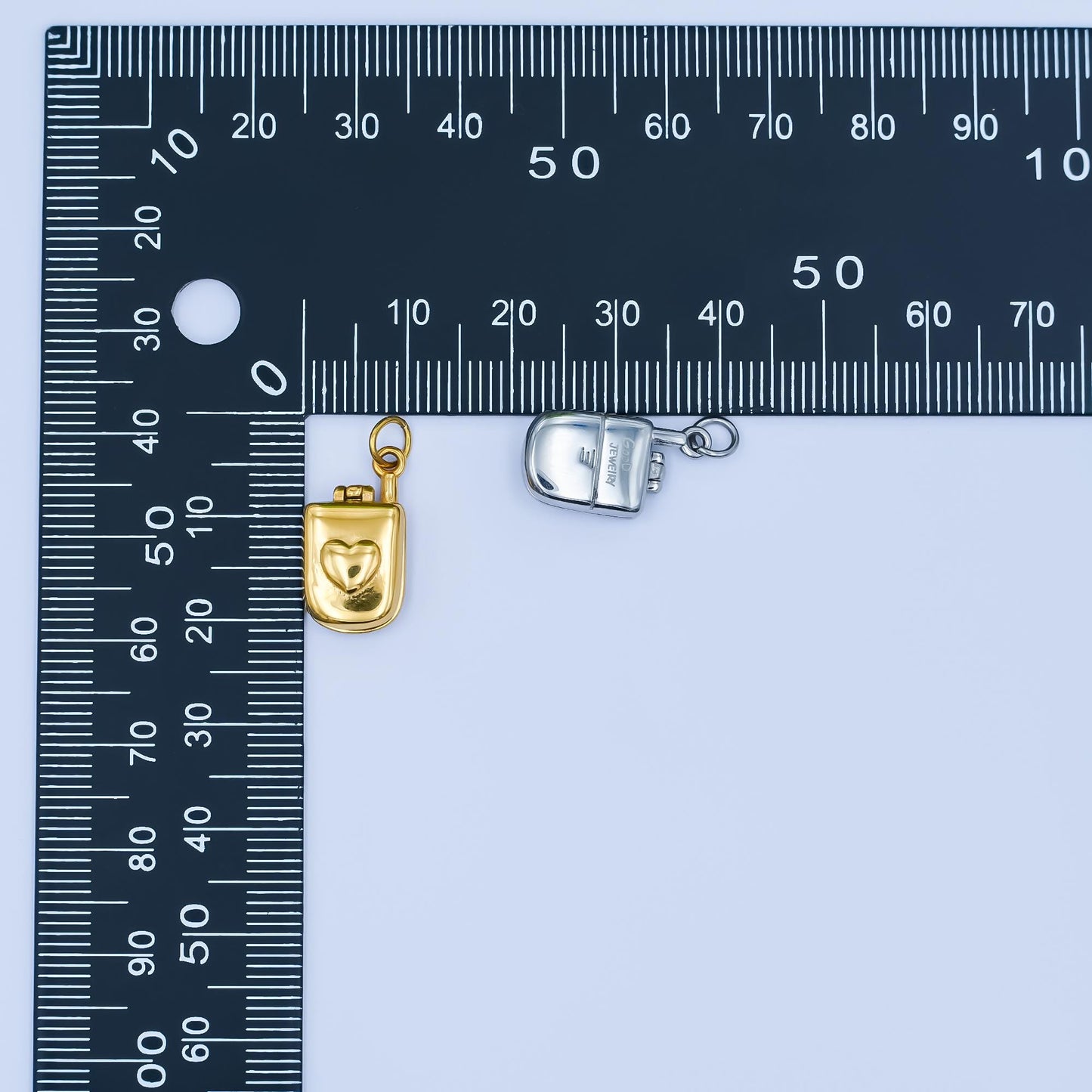 Mini PVD Gold Stainless Steel Flip Phone Charm Retro Jewelry Making Supply | P-726