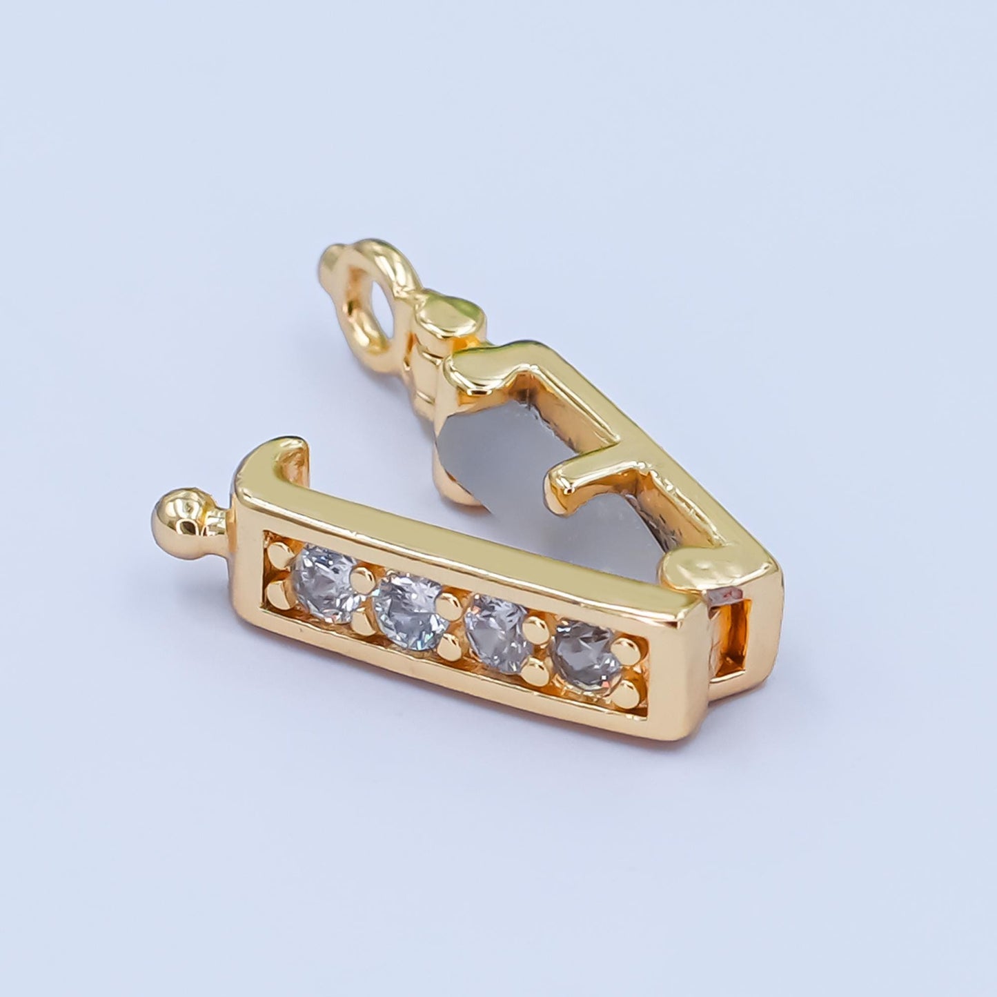 3D Silver Cloth Pin 18mm Gold Filled Cz Laundry Sewing Charms Z1085