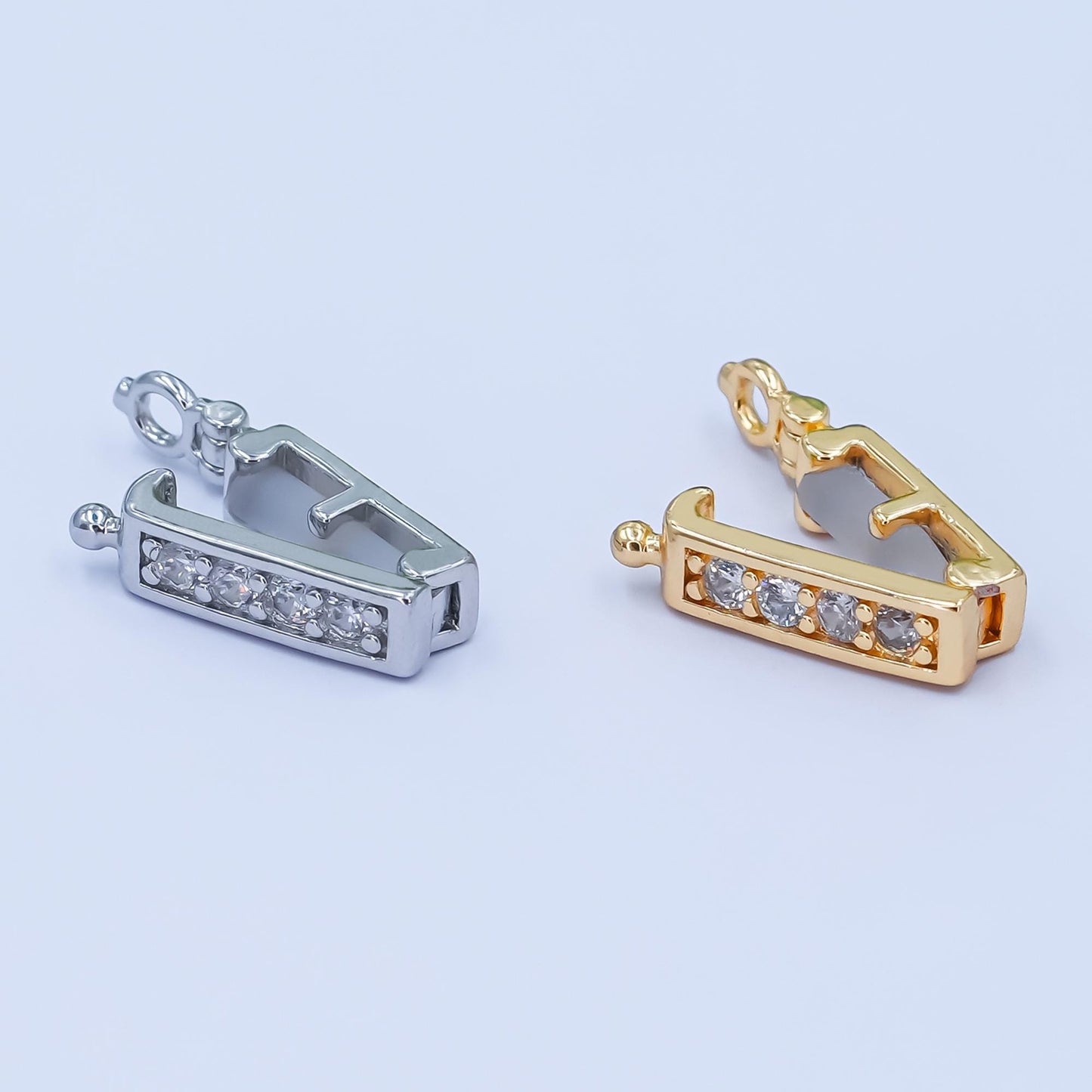 3D Silver Cloth Pin 18mm Gold Filled Cz Laundry Sewing Charms Z1085