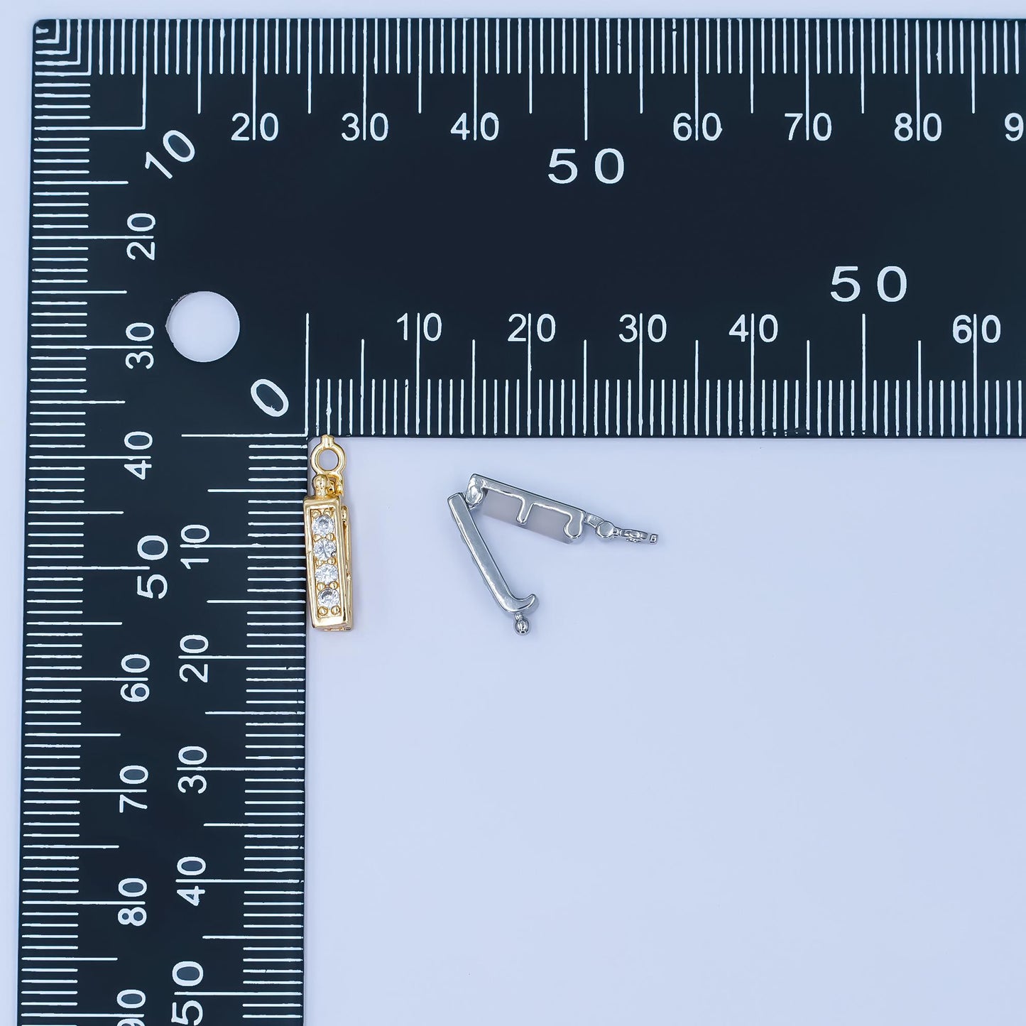 3D Silver Cloth Pin 18mm Gold Filled Cz Laundry Sewing Charms Z1085