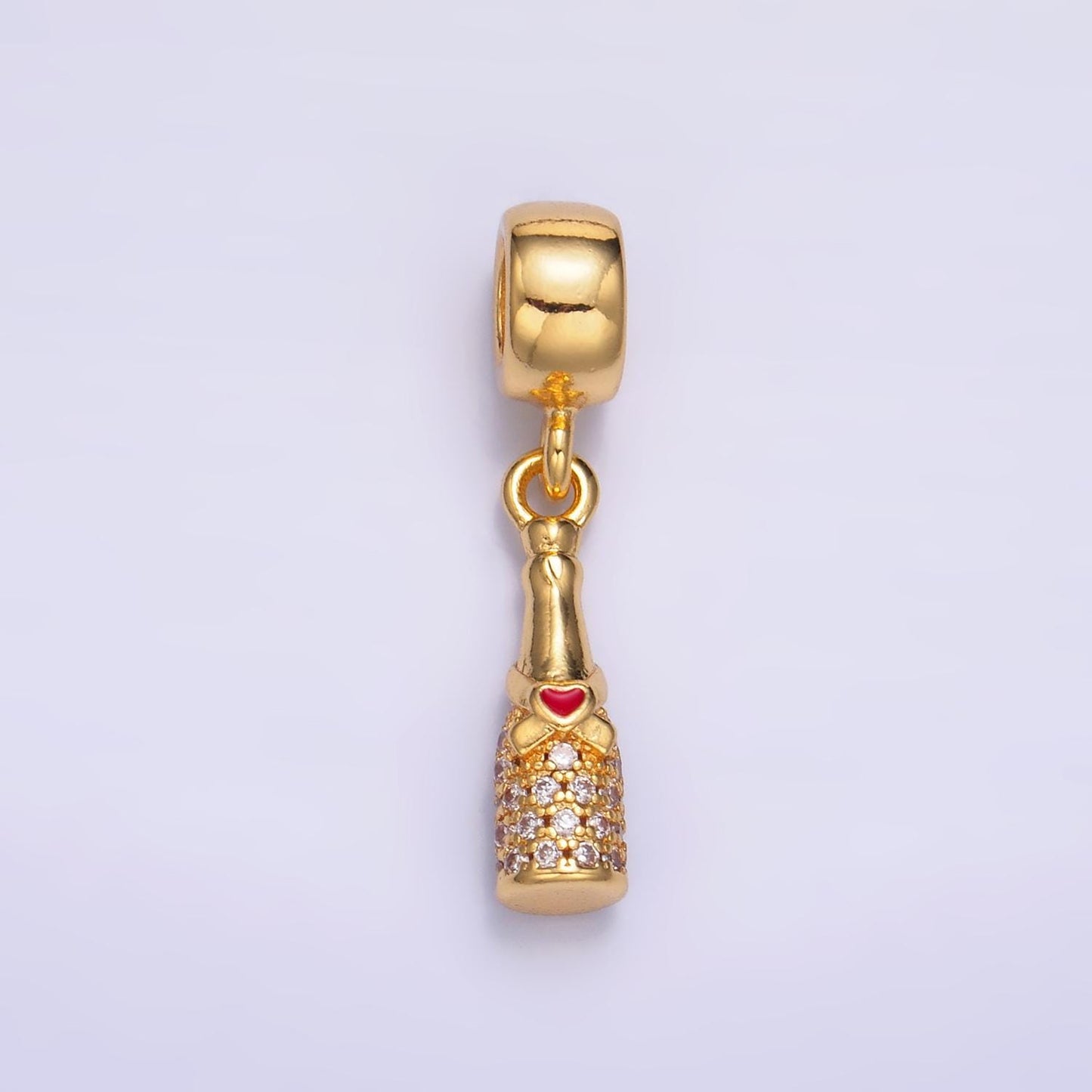 24 gold filled wine bottle charm champagne bottle rondelle bail drop pendant bracelet | C876