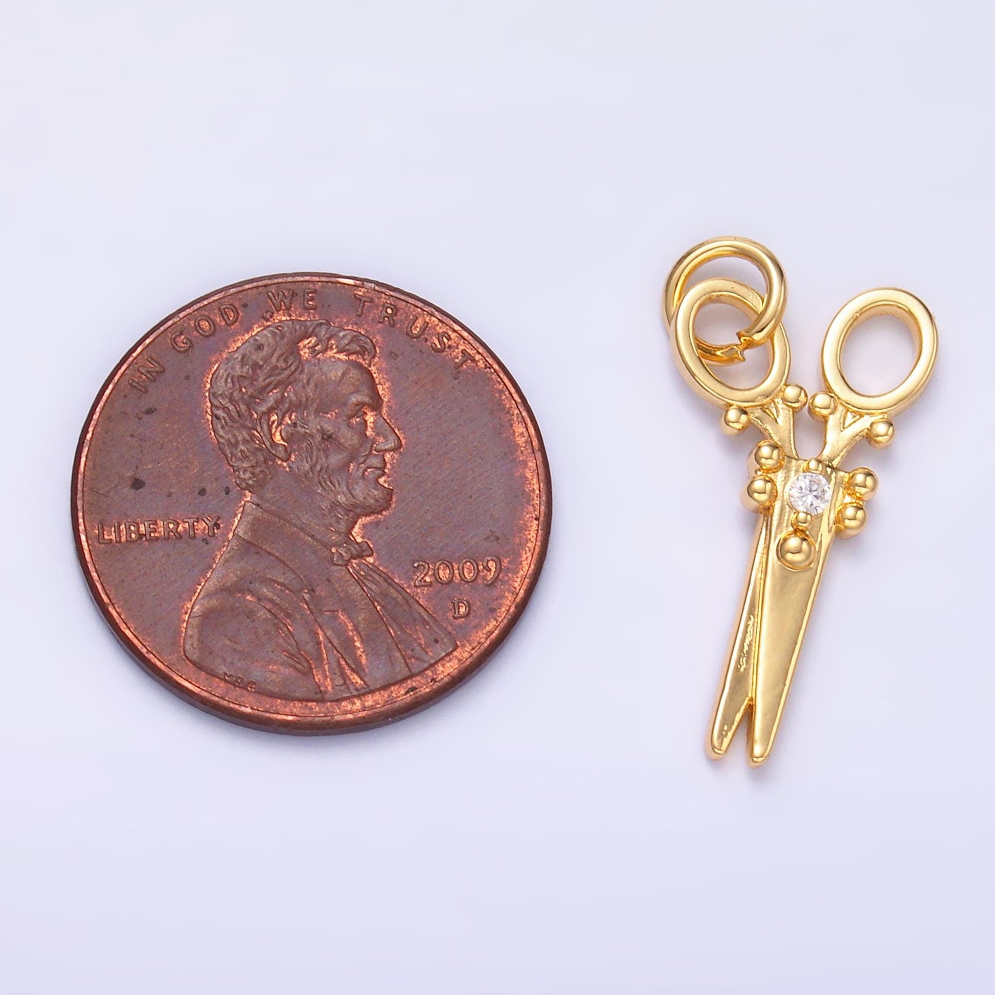 Dainty 24k Gold Filled Scissor Pendant Charm, Dainty scissor charm Pendant, For Jewelry Making Supply M318
