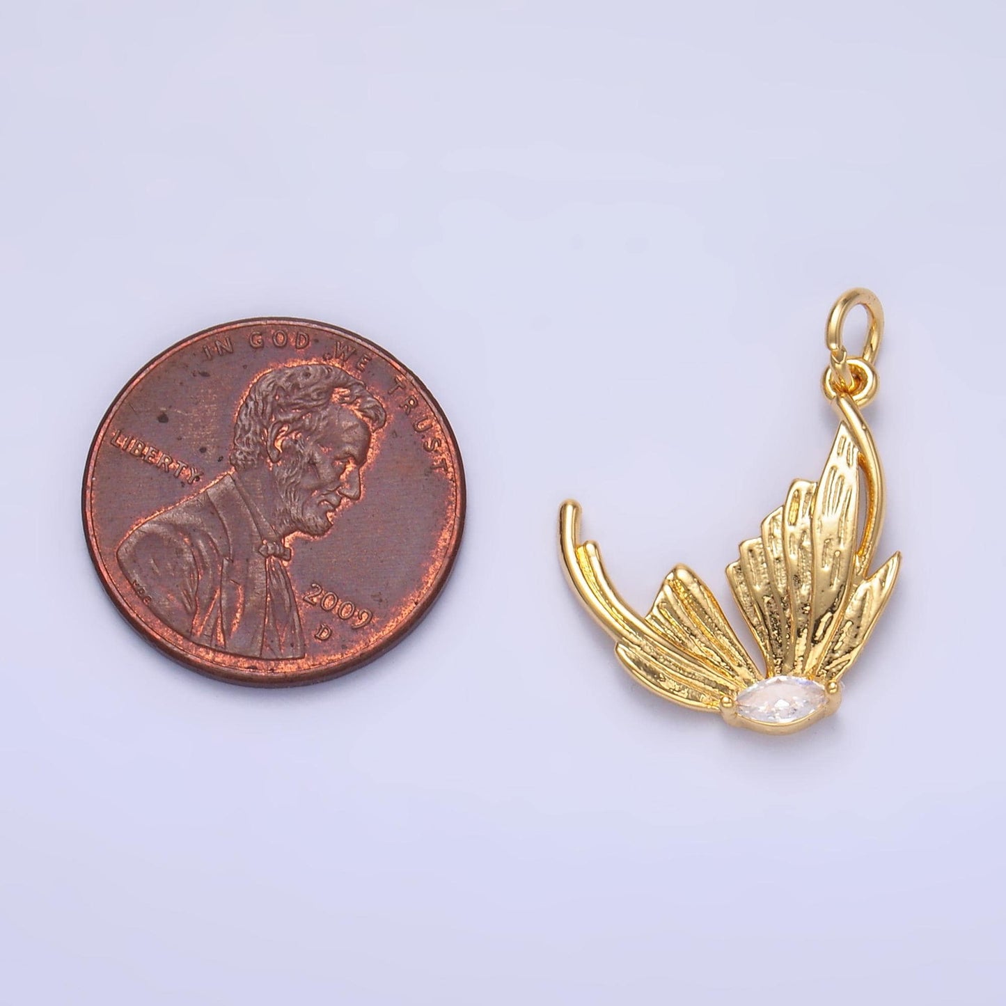 Cubic Butterfly Charm 24K Gold Filled Flower Pendant Floral Necklace for DIY Jewelry Making Supply M263