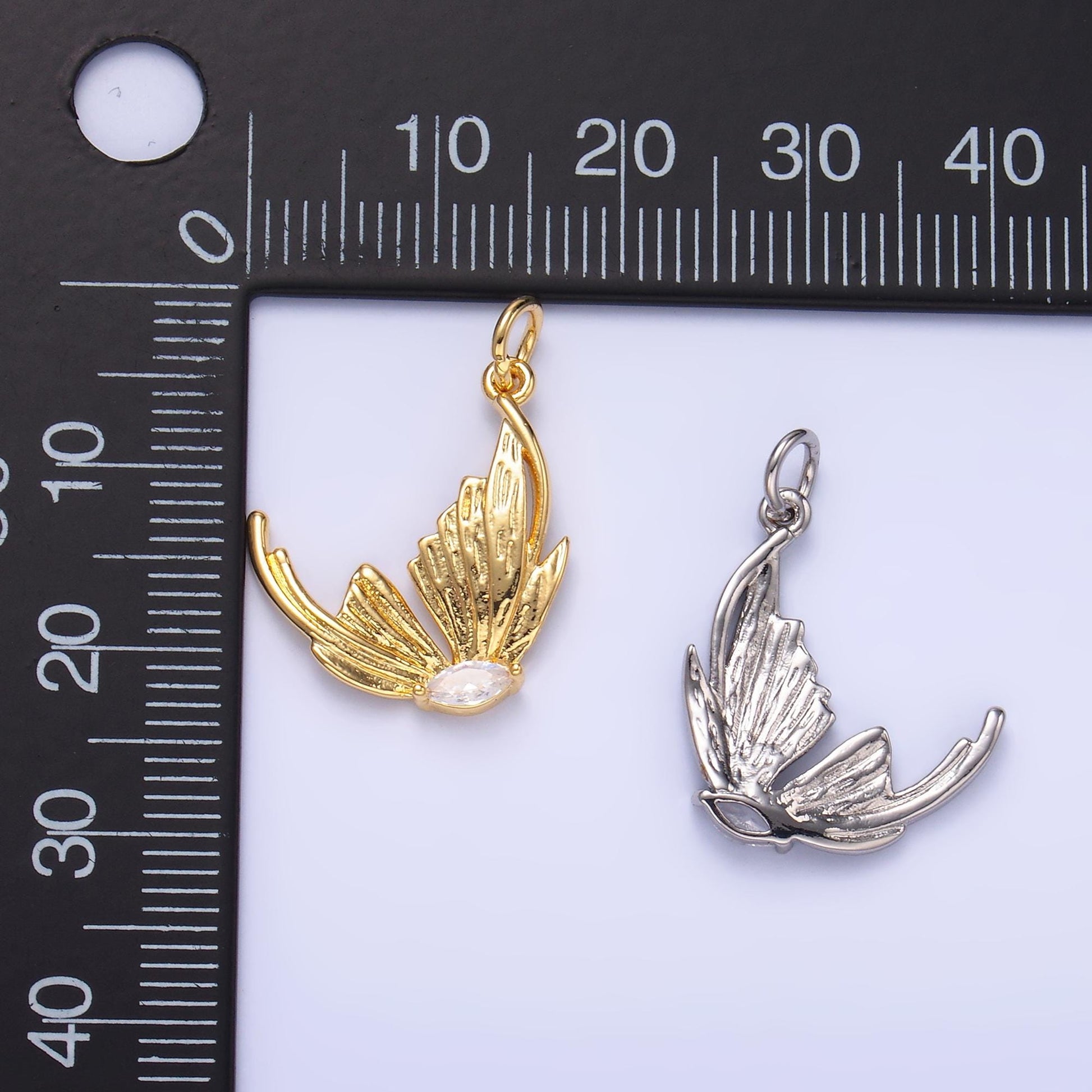 Cubic Butterfly Charm 24K Gold Filled Flower Pendant Floral Necklace for DIY Jewelry Making Supply M263