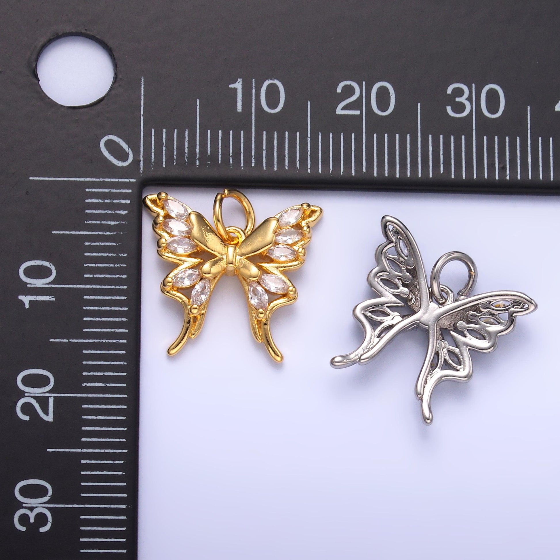 Mini Gold Butterfly Charm 24k gold filled Insect Animal charm for bracelet necklace jewelry making supply | C-020
