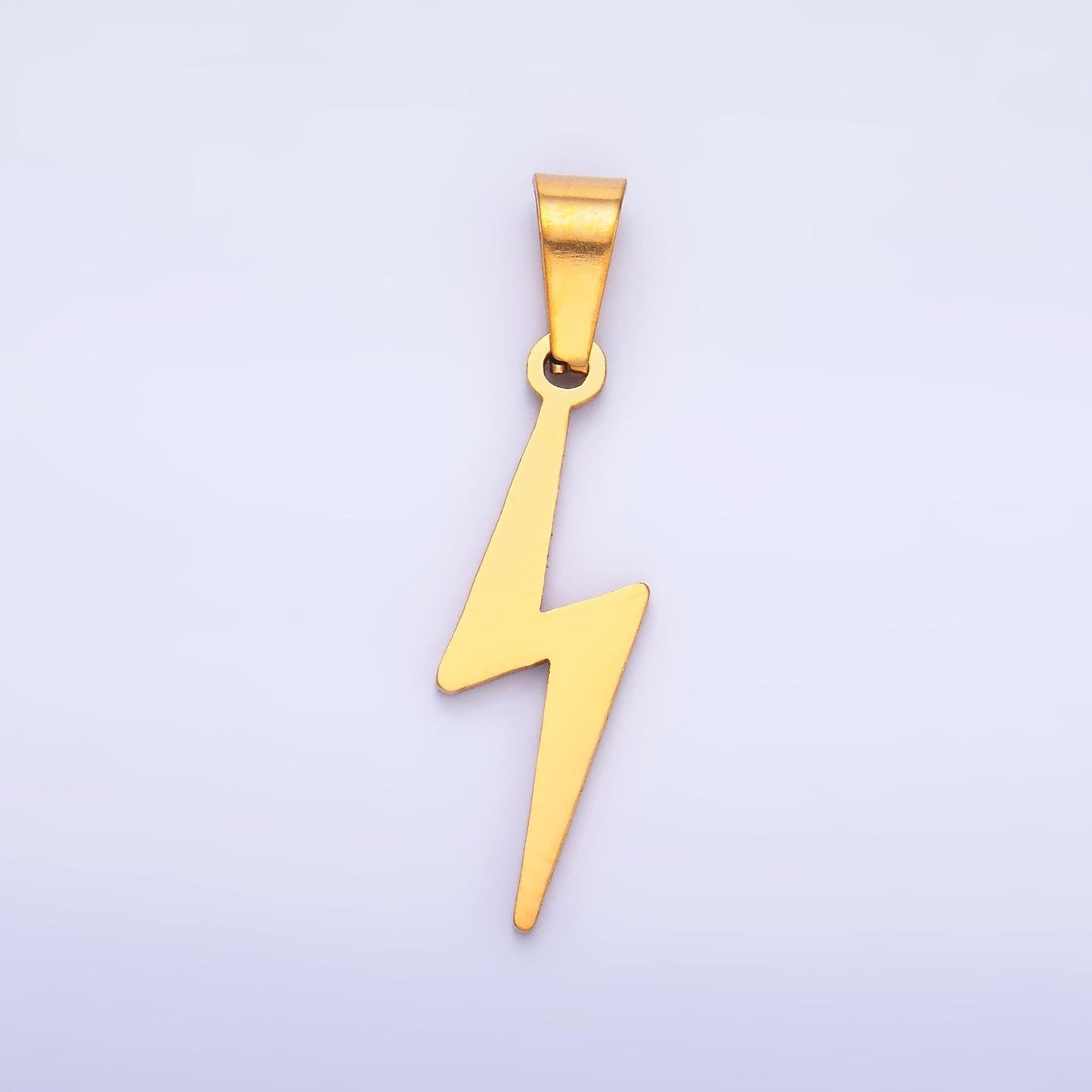 PVD Gold Stainless Steel Thunder Charm Bolt Jewelry Making Supply | P-1549