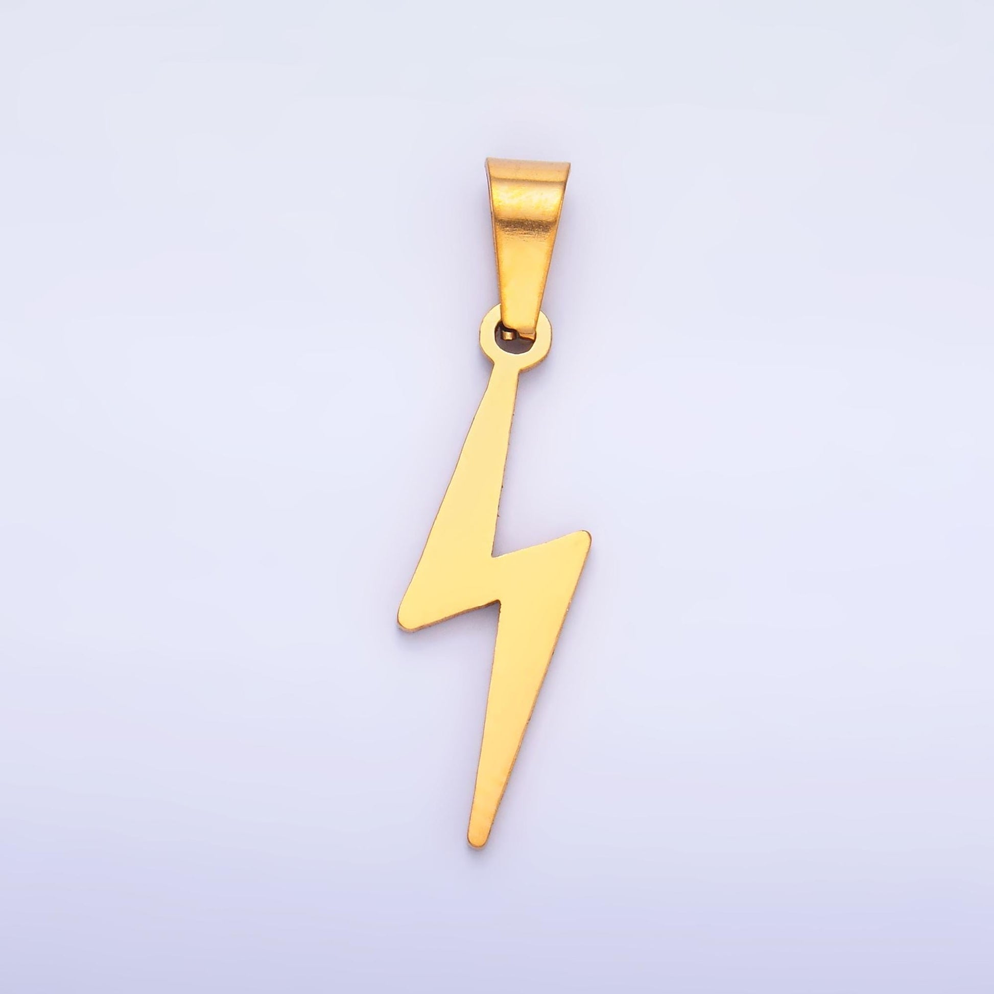 PVD Gold Stainless Steel Thunder Charm Bolt Jewelry Making Supply | P-1549