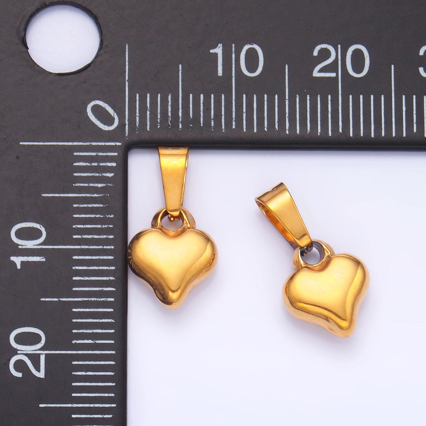 Mini PVD Gold Stainless Steel Swirl Heart Charm Love Jewelry Making Supply | P-1554