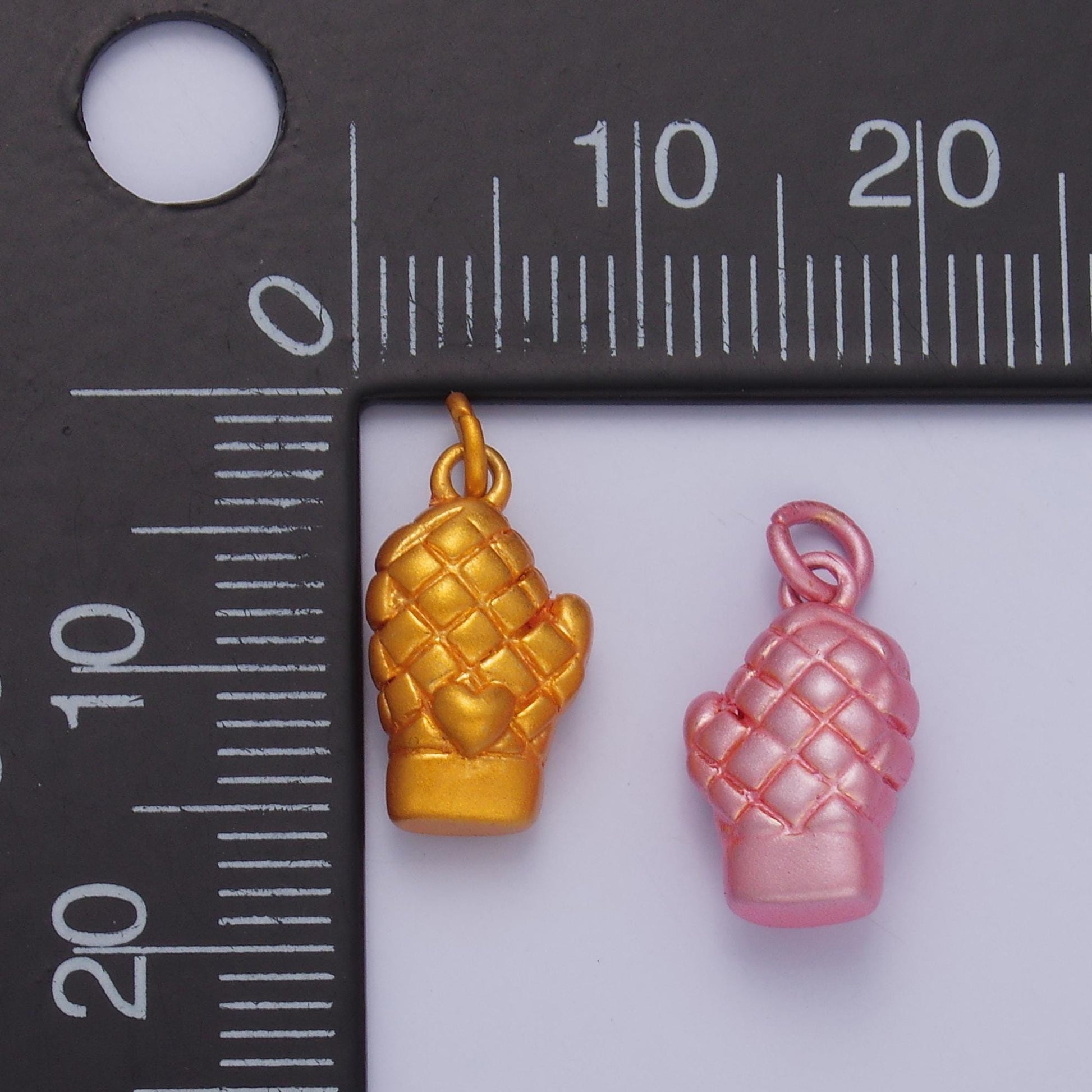 Mini Enamel Gold Oven Mittens Charm Silver Kitchen Mitts Charm Chef Bakery Cooking Jewelry Inspired C021