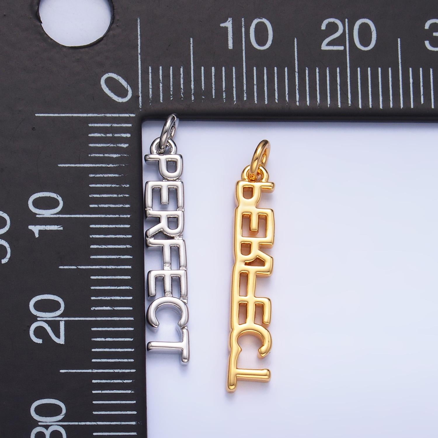 Dainty Gold Filled Perfect charm for bracelet necklace earring component diy jewelry making supply word charm minimalist jewelry W316